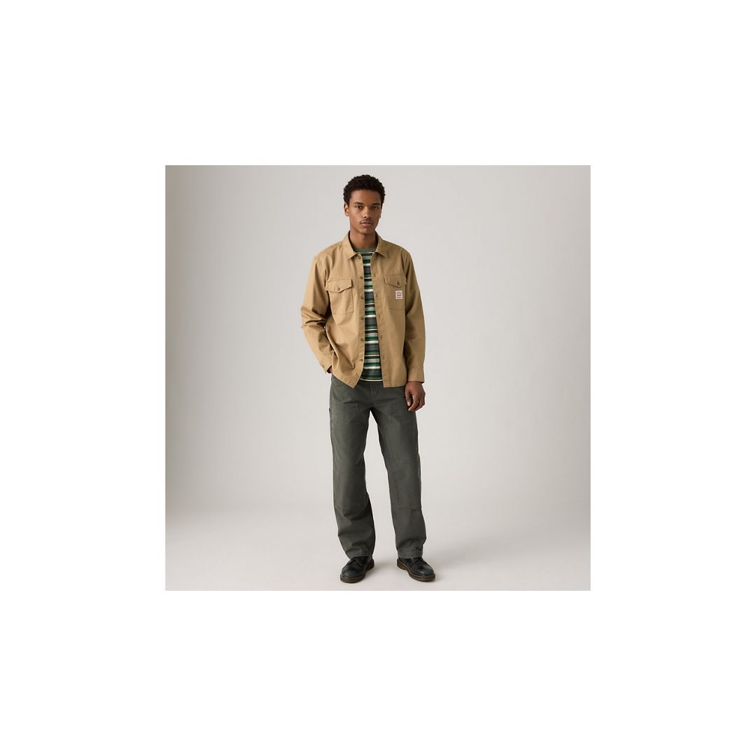 Levi's 568 Loose Straight Double-knee Carpenter Men's Pants 34x34 In Green
