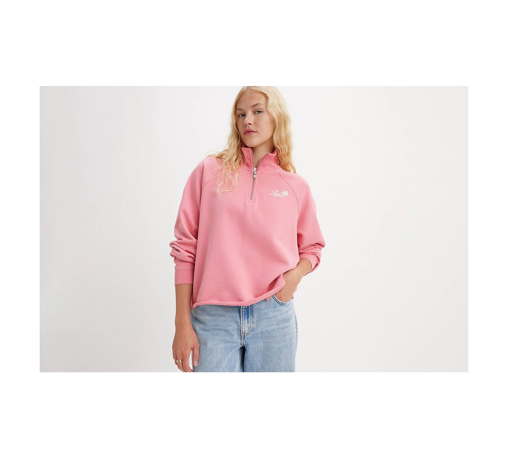 Graphic Dillon Quarter-zip Sweatshirt - Pink | Levi's® MK