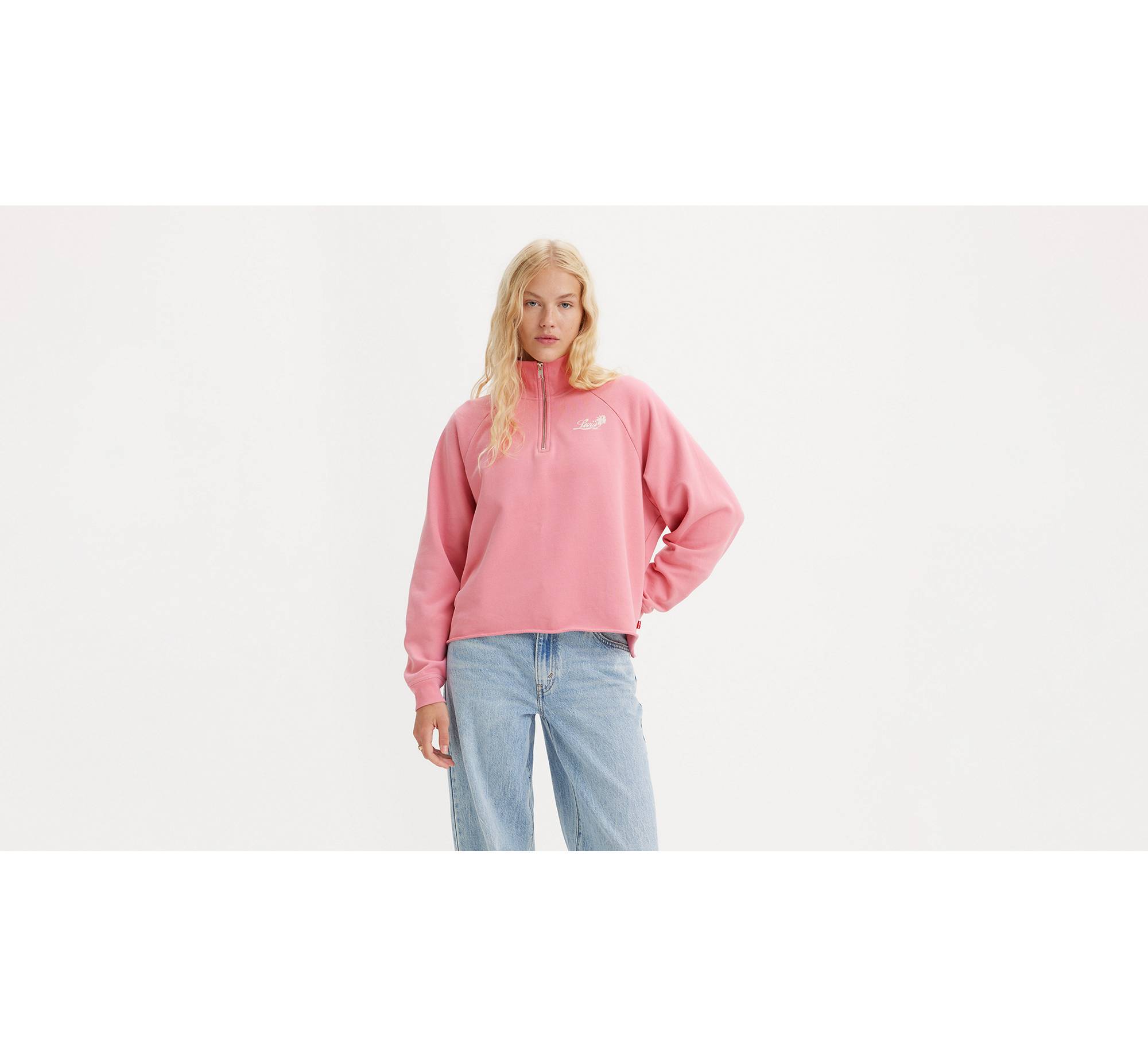 Graphic Dillon Quarter-zip Sweatshirt - Pink | Levi's® XK