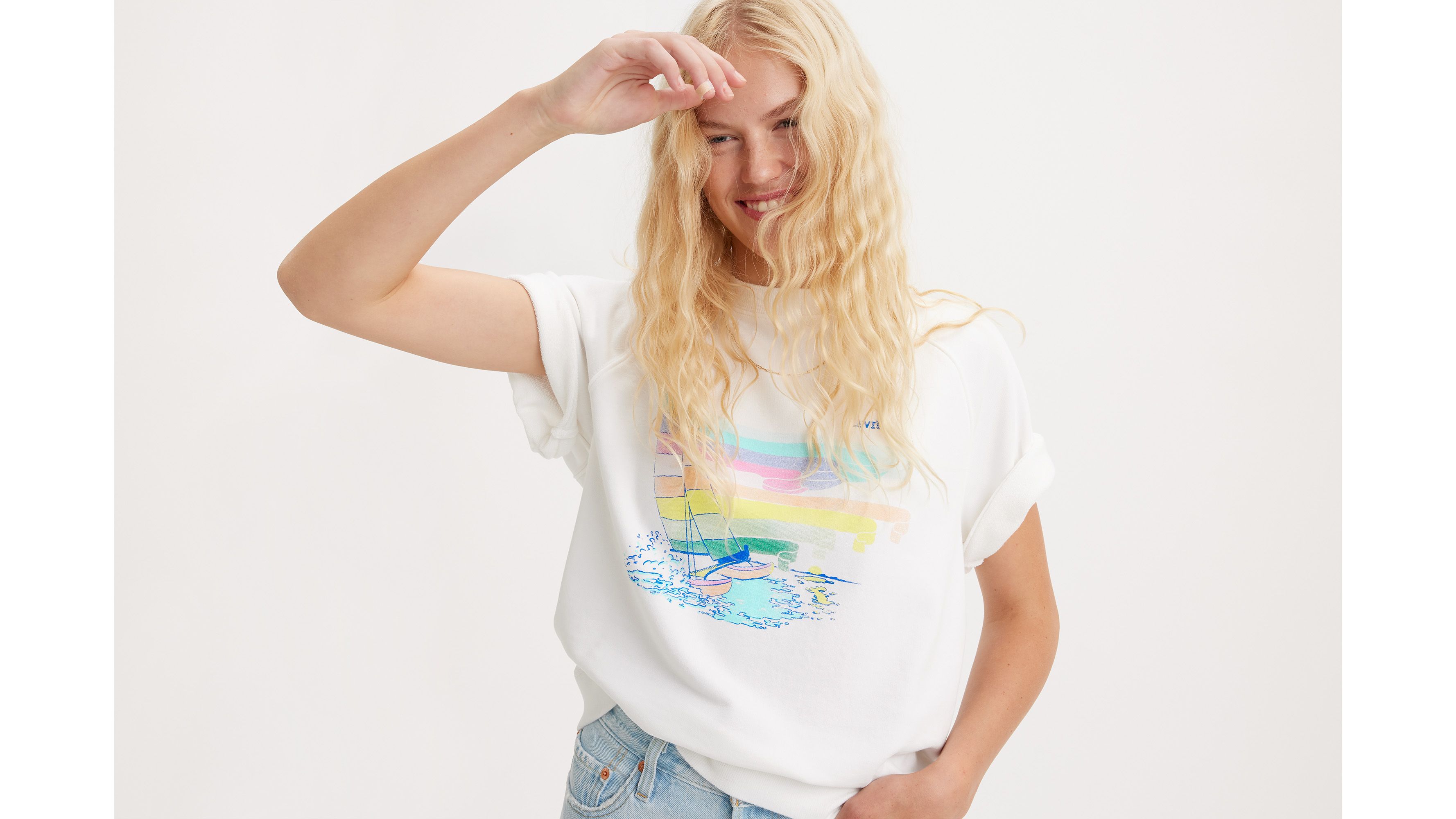 ★おが AMERI✳︎HAILEY WAVE ART SWEAT Ameri HAILEY WAVE ART SWEAT HAILEY WAVE ART SWEAT