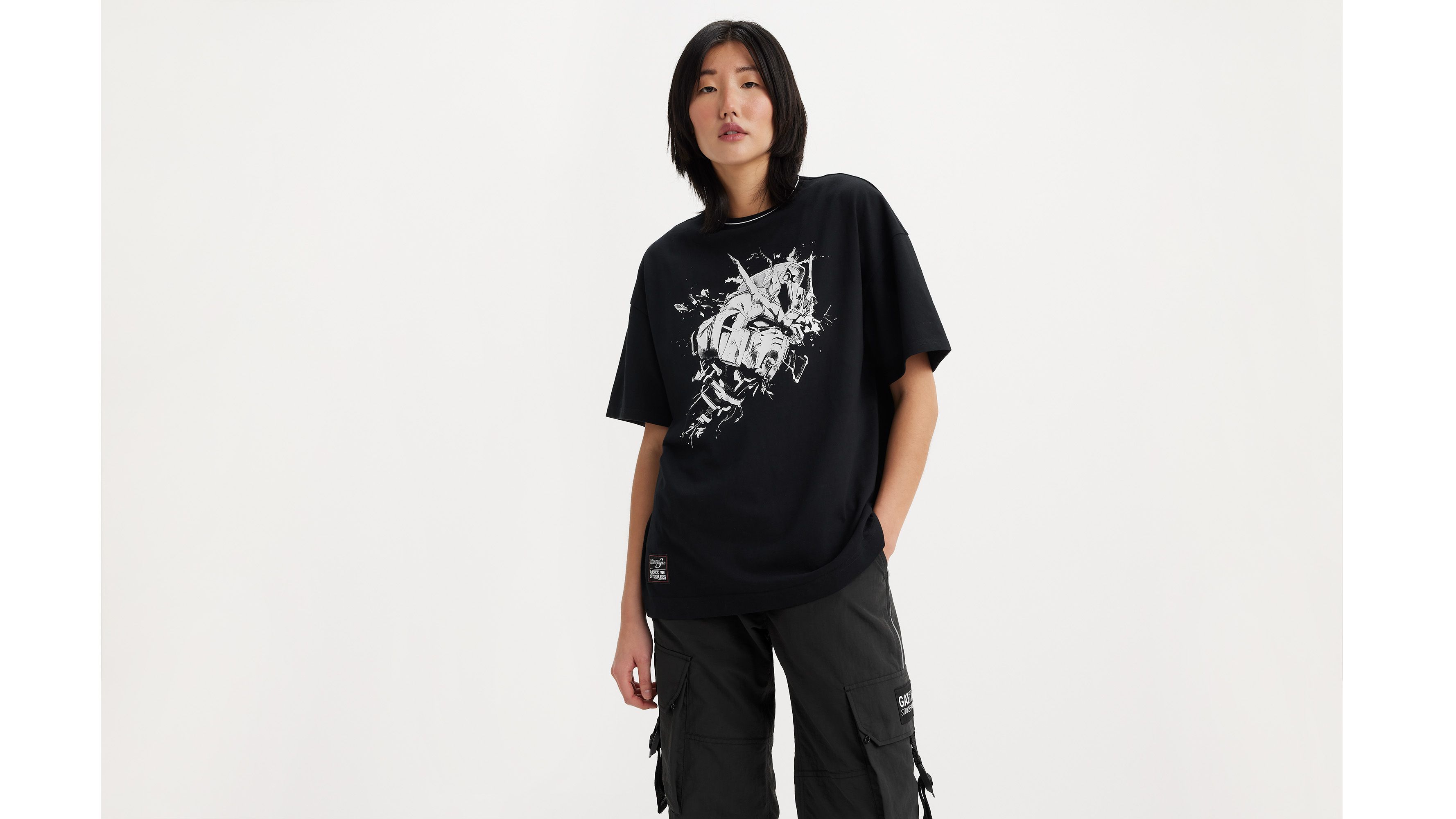 Levi's® X Gundam Seed Boxy Tee - Black | Levi's® US