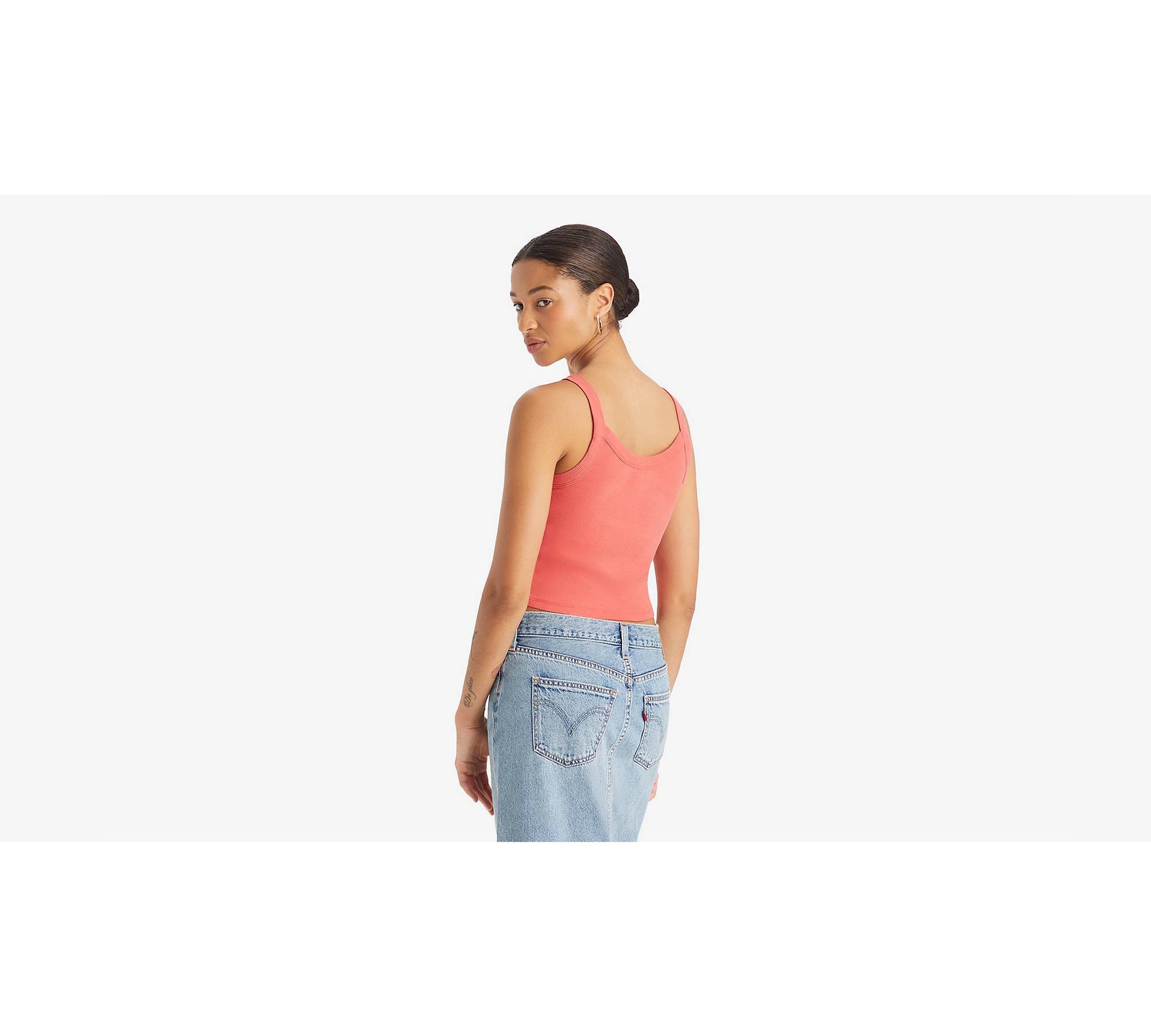 Picot-trimmed Camisole Top - Light pink - Ladies