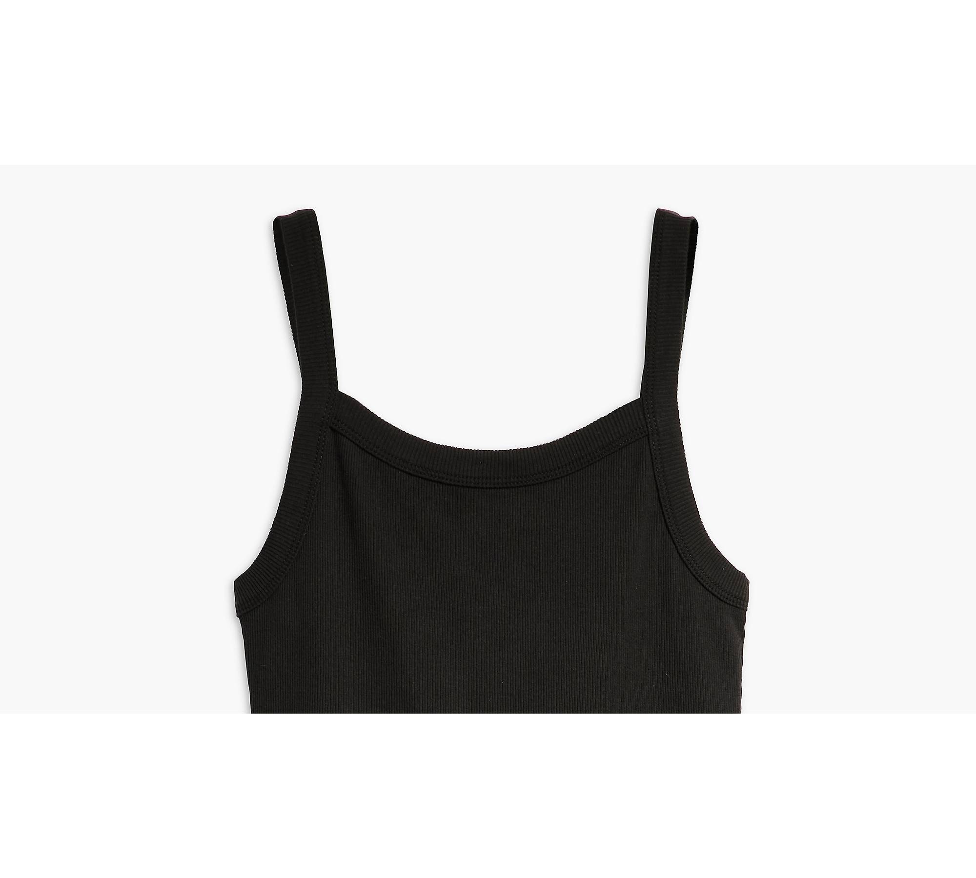 LOFT - Black Chic Velvet Tank Top Polyester Spandex