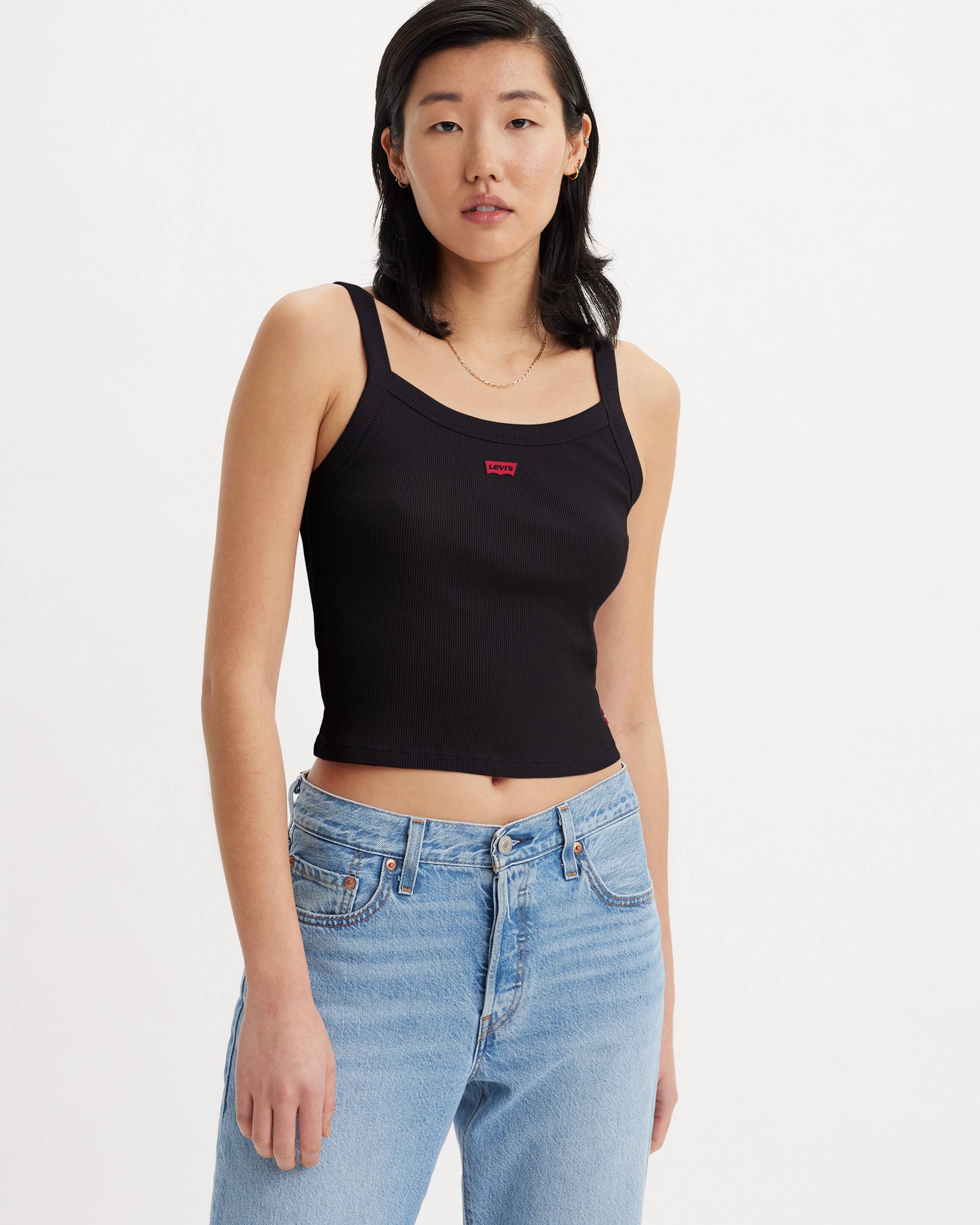 Essential Sporty Rib Tank Top - Black | Levi's® US Essential Sporty Rib Tank Top - Black | Levi's® US