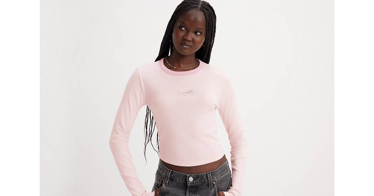 Graphic Long Sleeve Ringer T-shirt - Pink | Levi's® CA