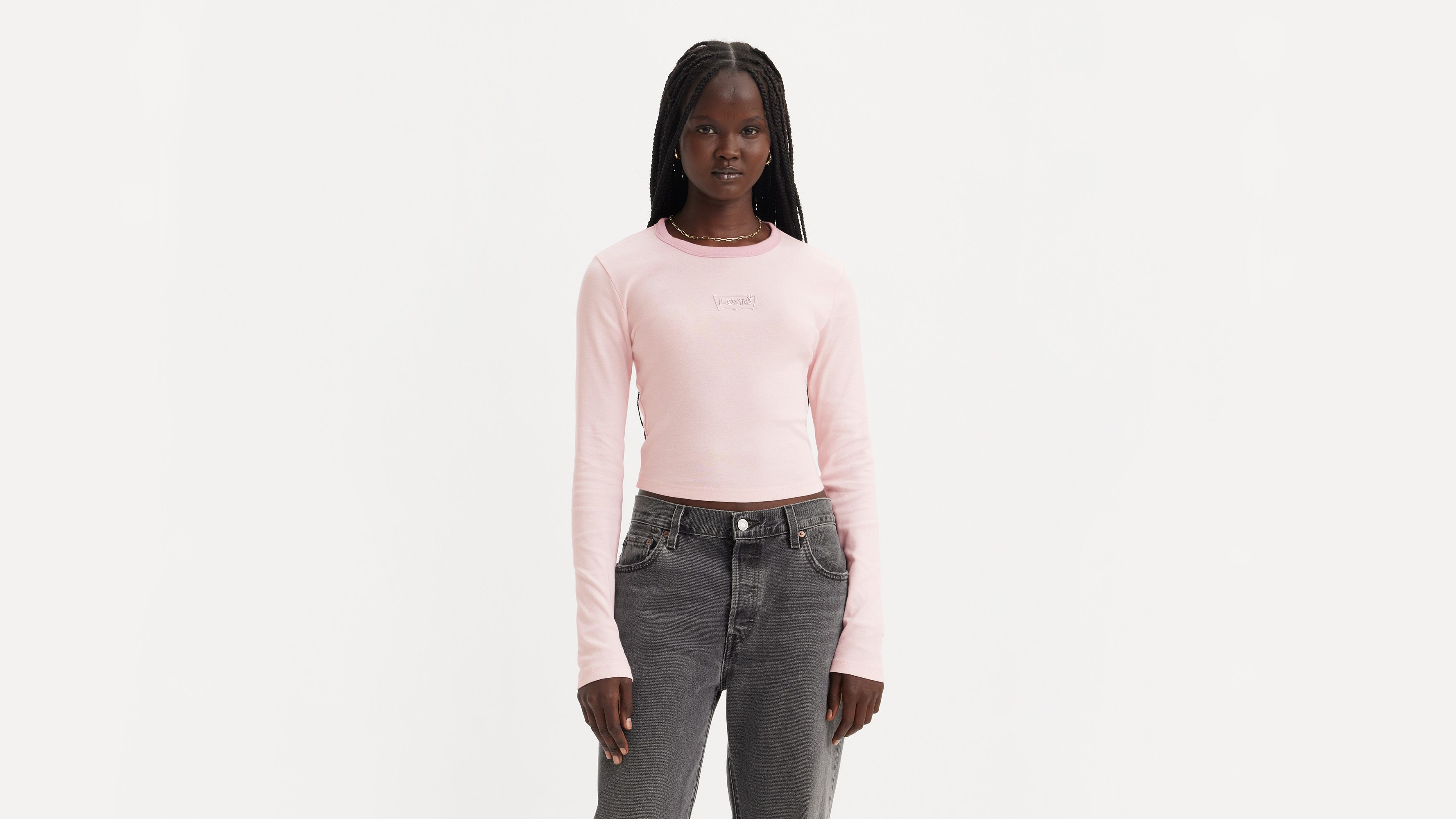 Graphic Long Sleeve Ringer T-shirt - Pink | Levi's® CA