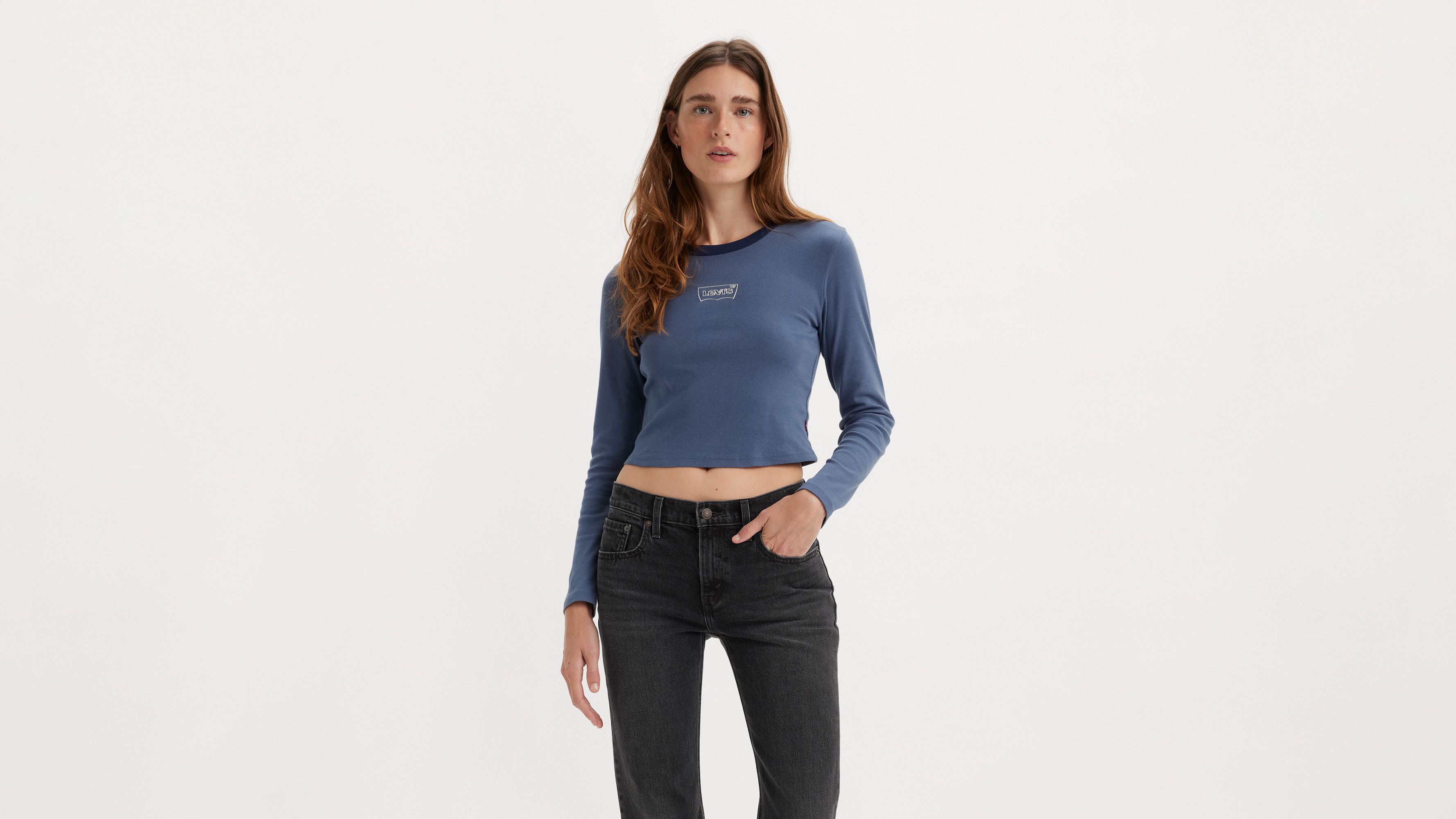 Graphic Long Sleeve Ringer T-shirt - Blue | Levi's® US