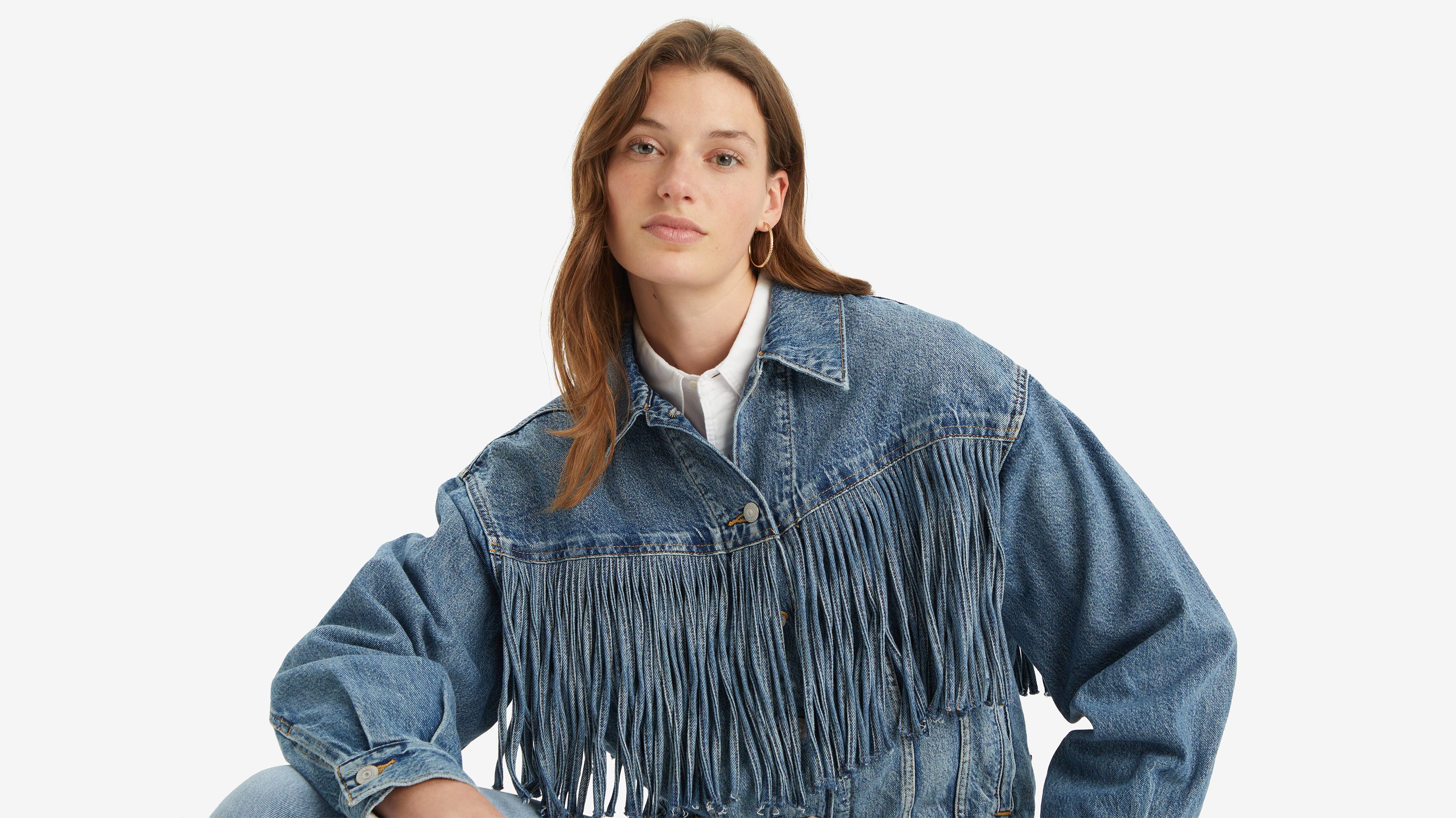 90 s Fringe Trucker Jacket