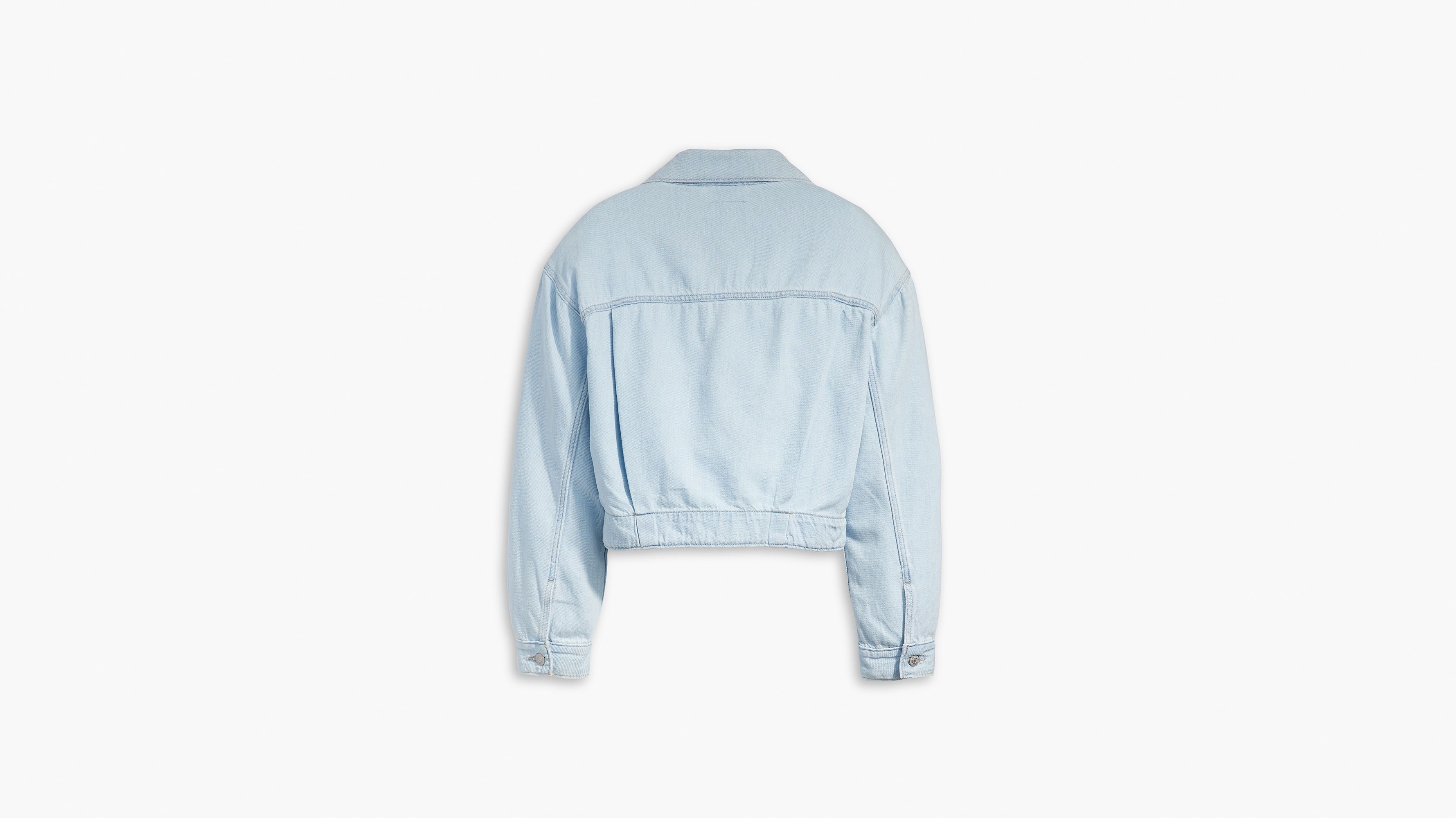 美品 PEEL&LIFT・NO FUTURE Trucker Jacket Relaxed Fit Sherpa Trucker Jacket - Light Wash | Levi's® CA