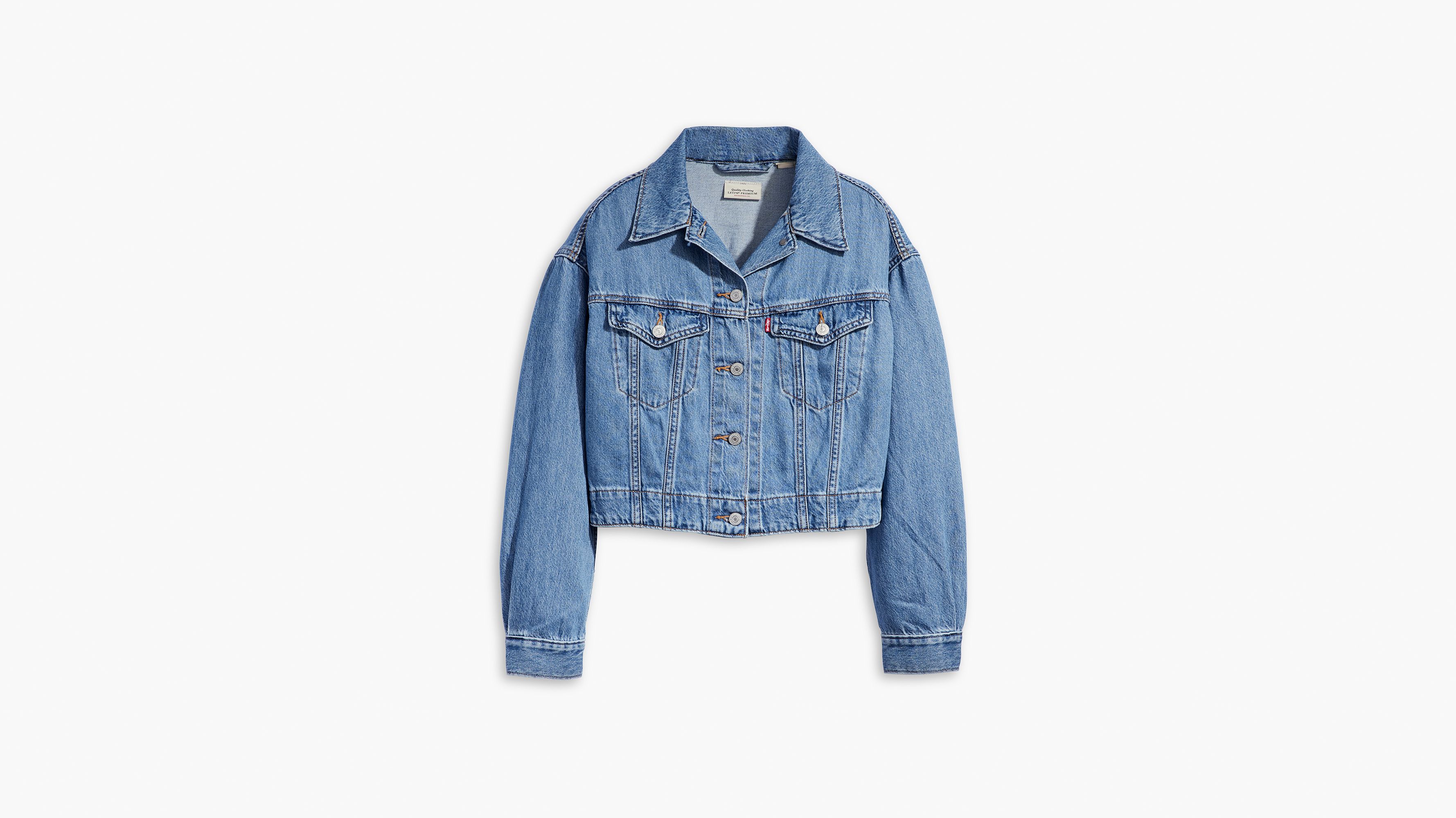 ジャケット・アウター LEVI'S PREMIUM STAYLOOSE TRUCKER JACKET Stay Loose Quilted Type Ii Trucker Jacket - Medium Wash