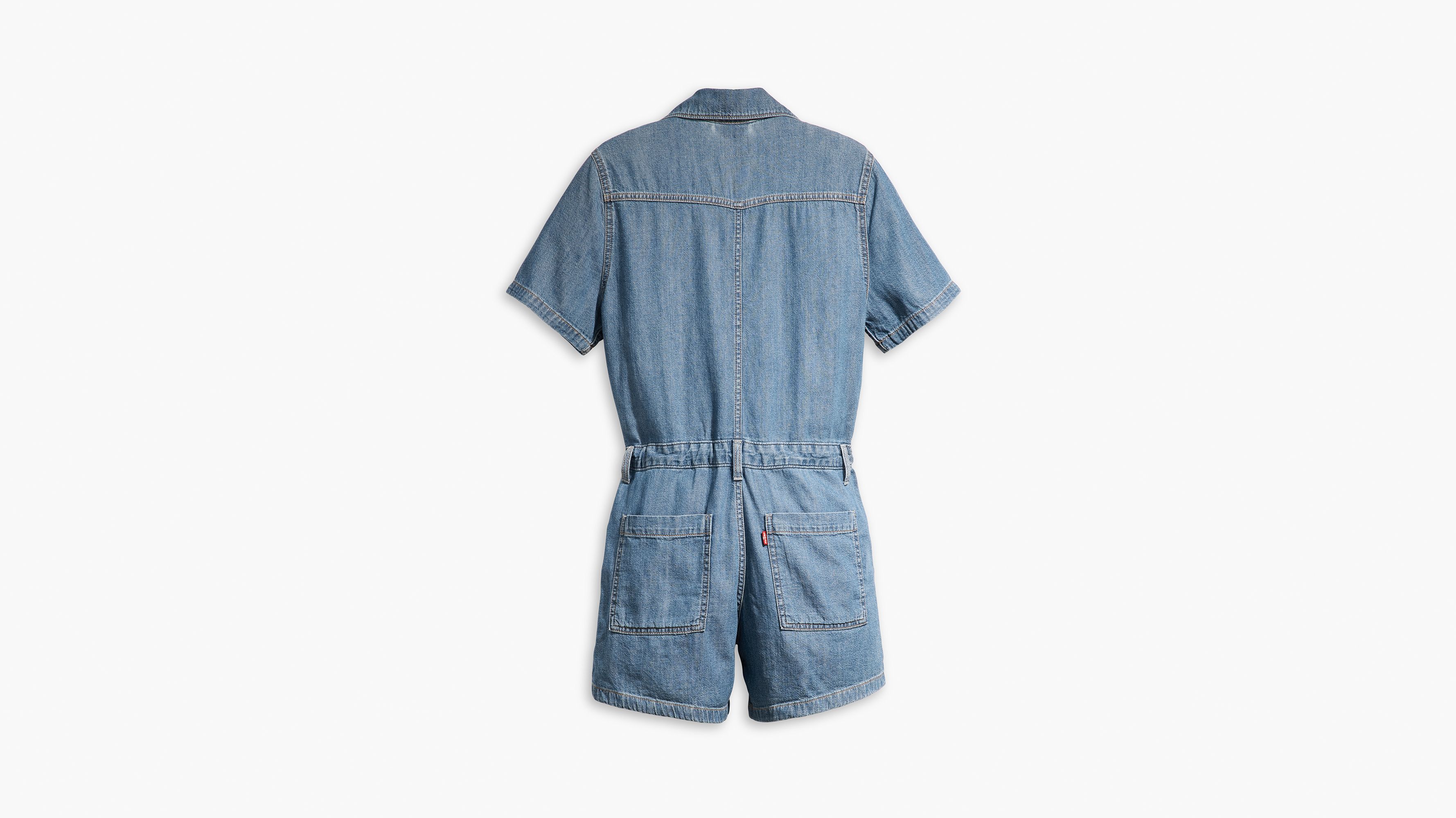 Heritage Short Sleeve Romper - Medium Wash