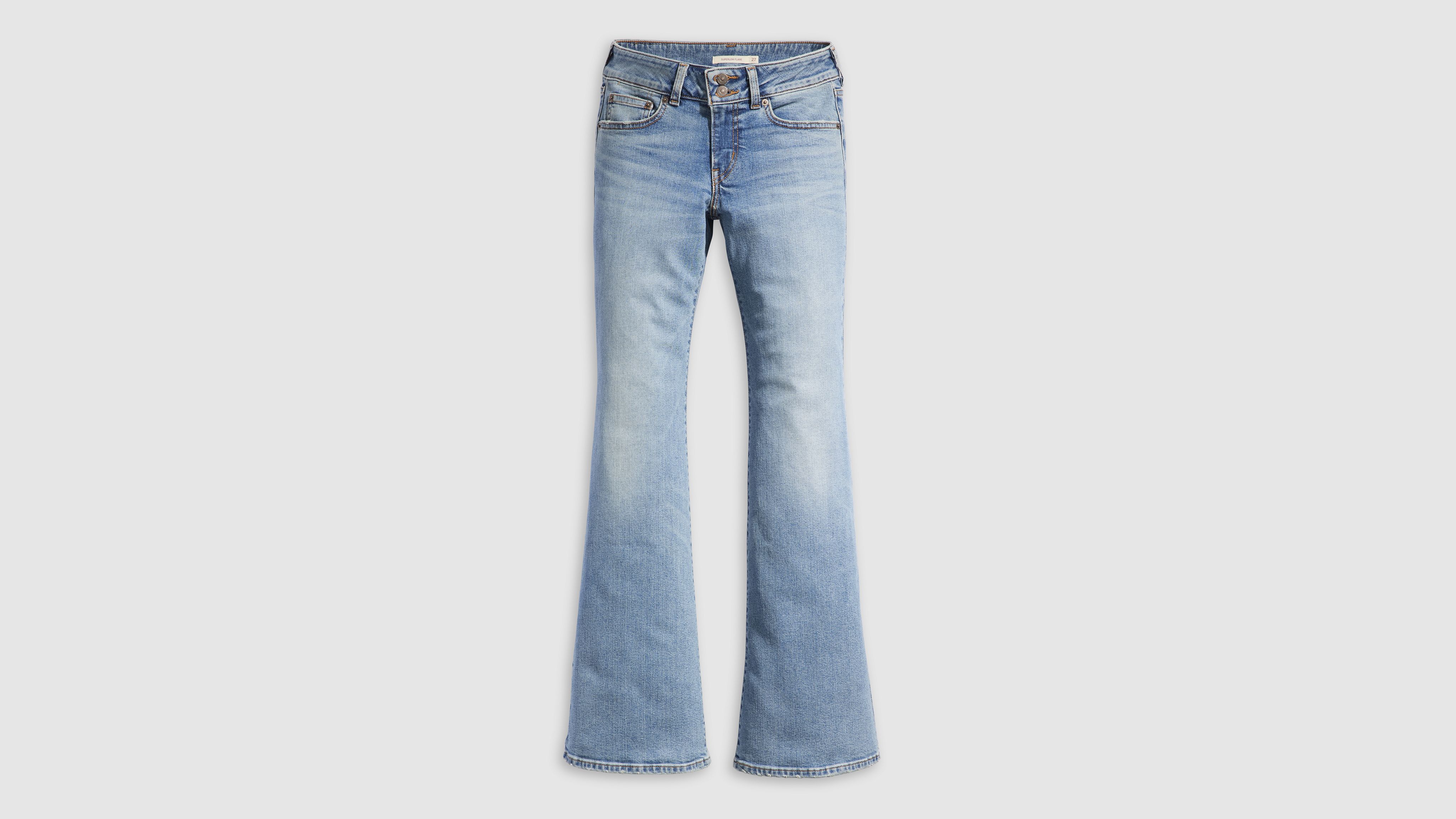 Women's Low-Rise Medium Wash Flare Jeans