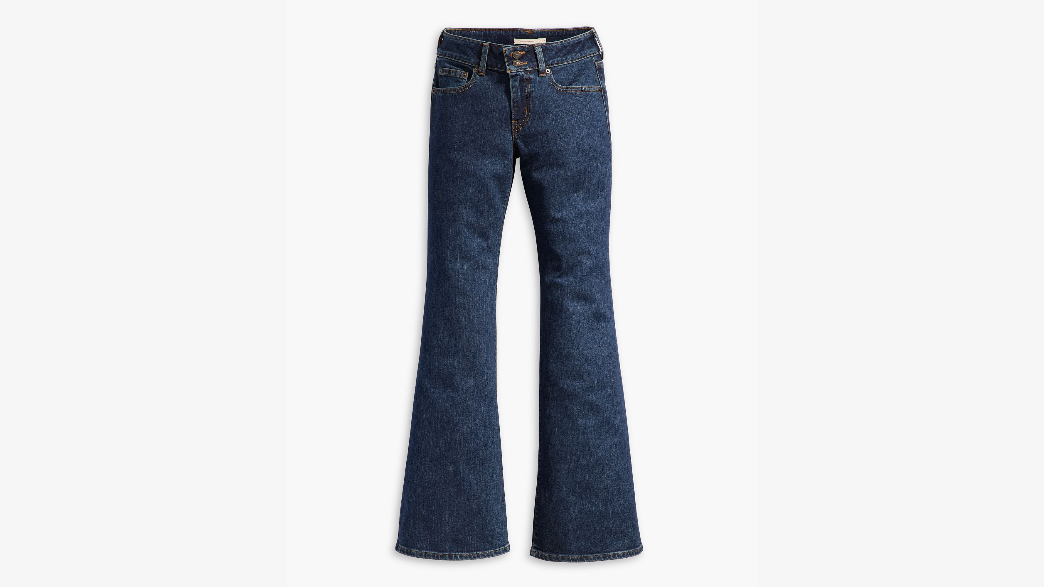 Eva ” High Rise 5 Button Super Flare Jeans ( Dark Blue ) – Ale Accessories