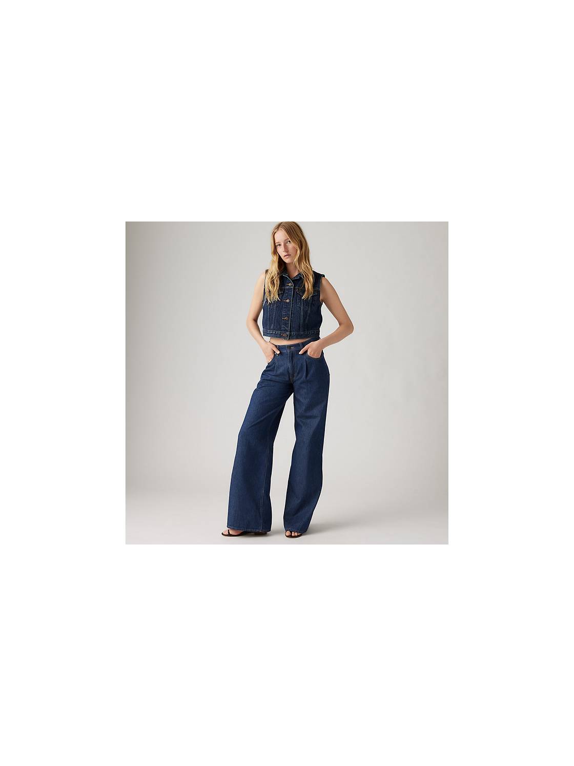 TRF WIDE-LEG BAGGY MID-RISE FULL LENGTH JEANS - Blue