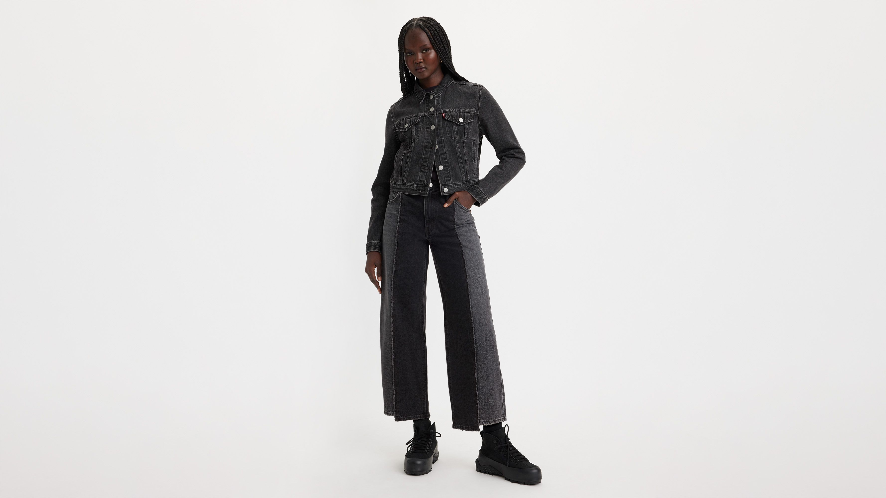 Baggy Dad Recrafted Women's Jeans - Black