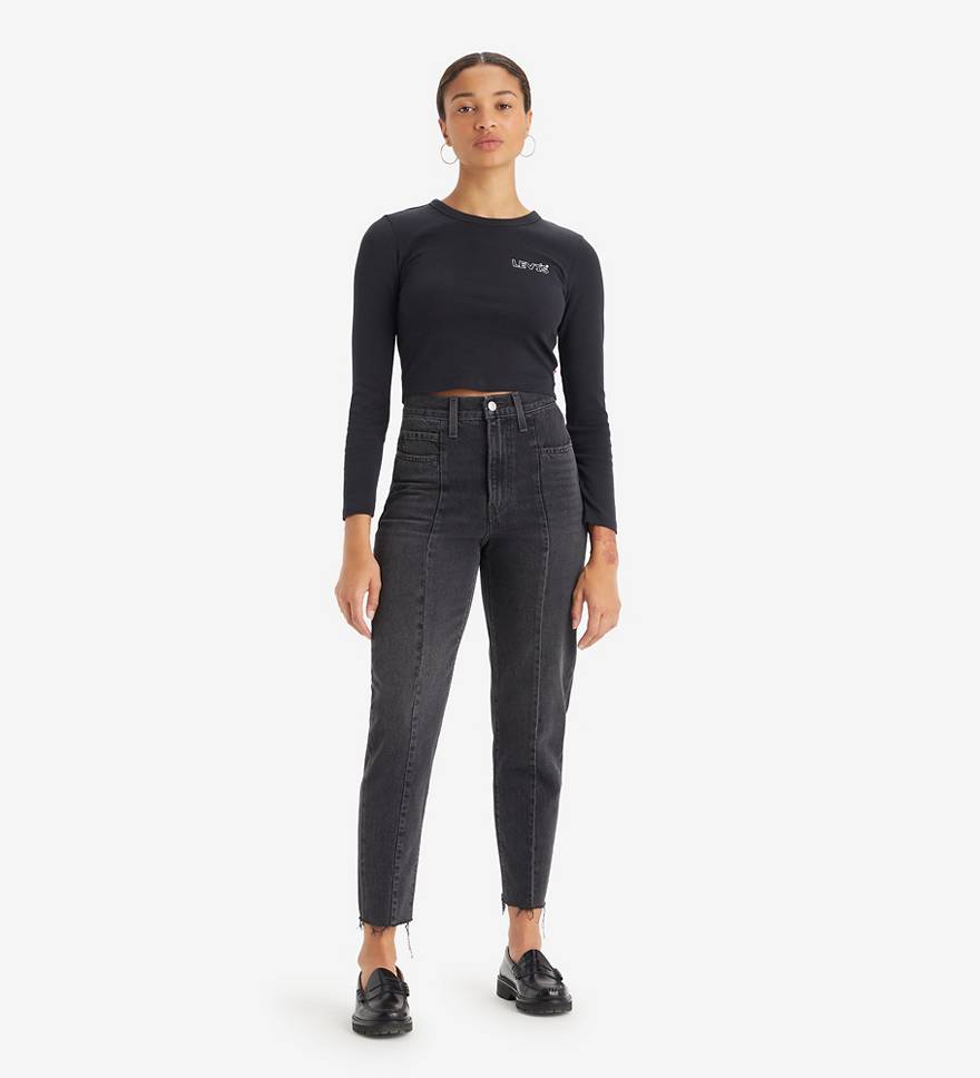 High-waisted Altered Mom Jeans - Black | Levi's® GB