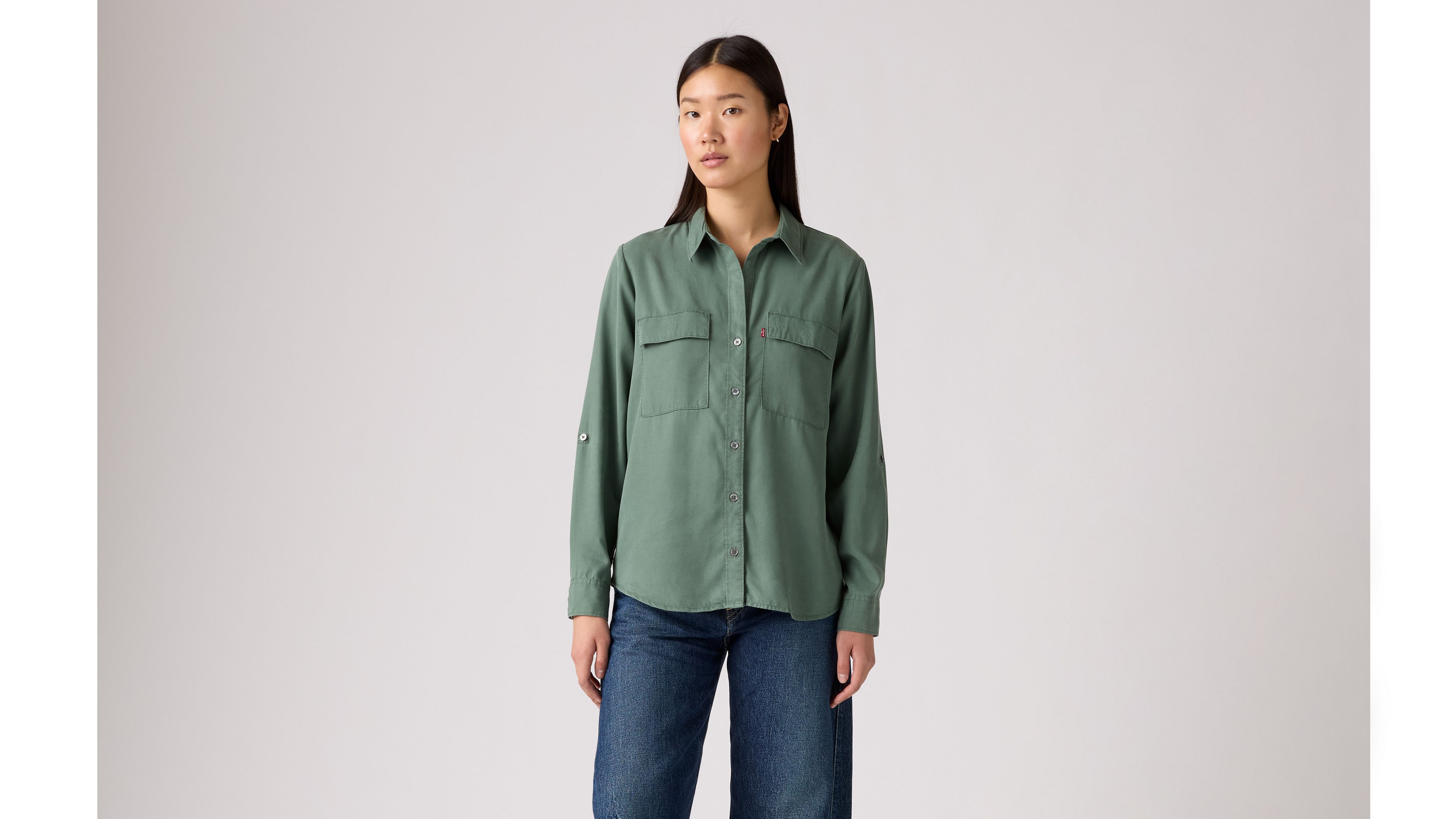Levi's Doreen Utility Shirt In Dark Forest