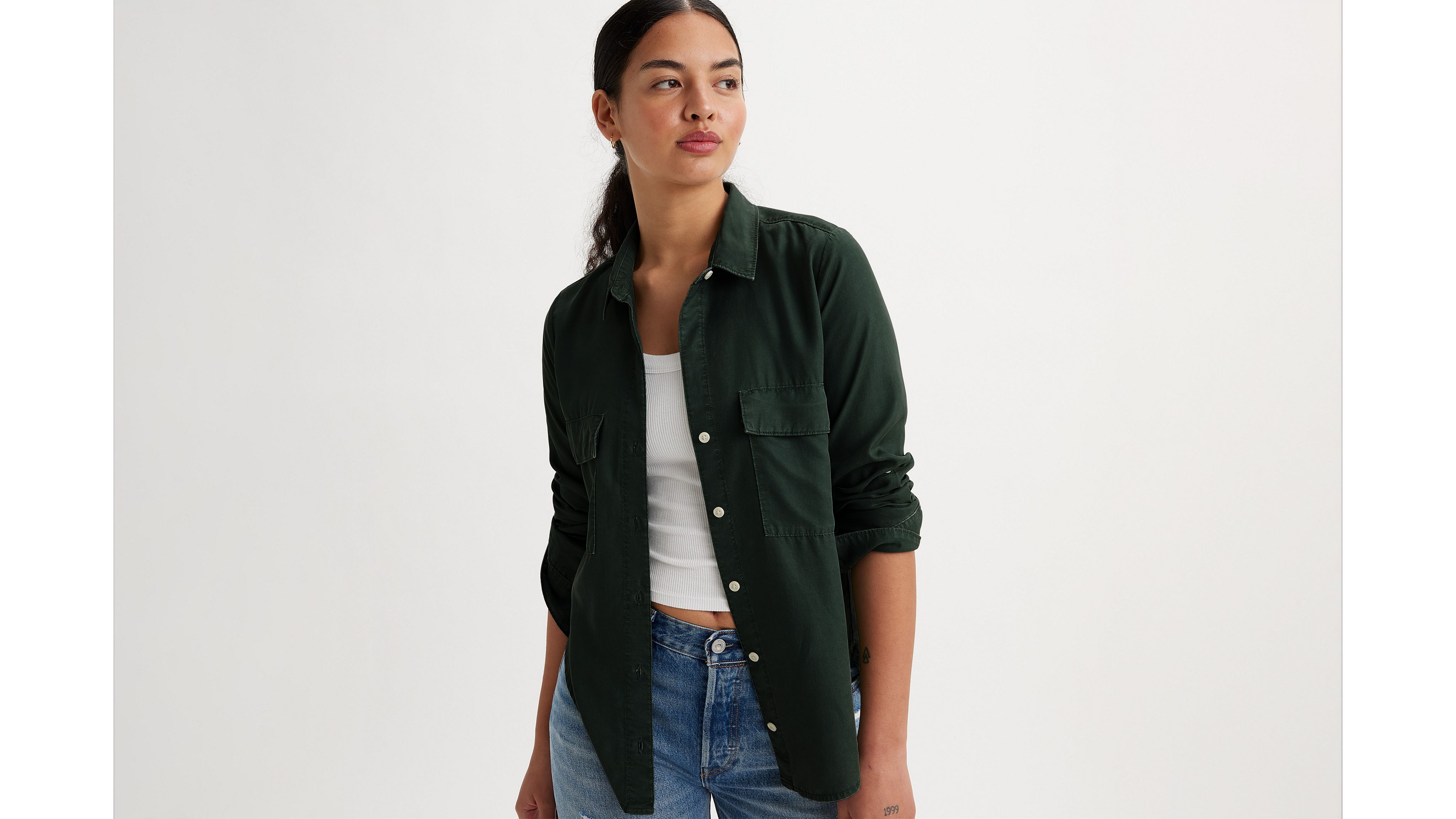 Shop Levi's Doreen Utility Shirt In Black Sand