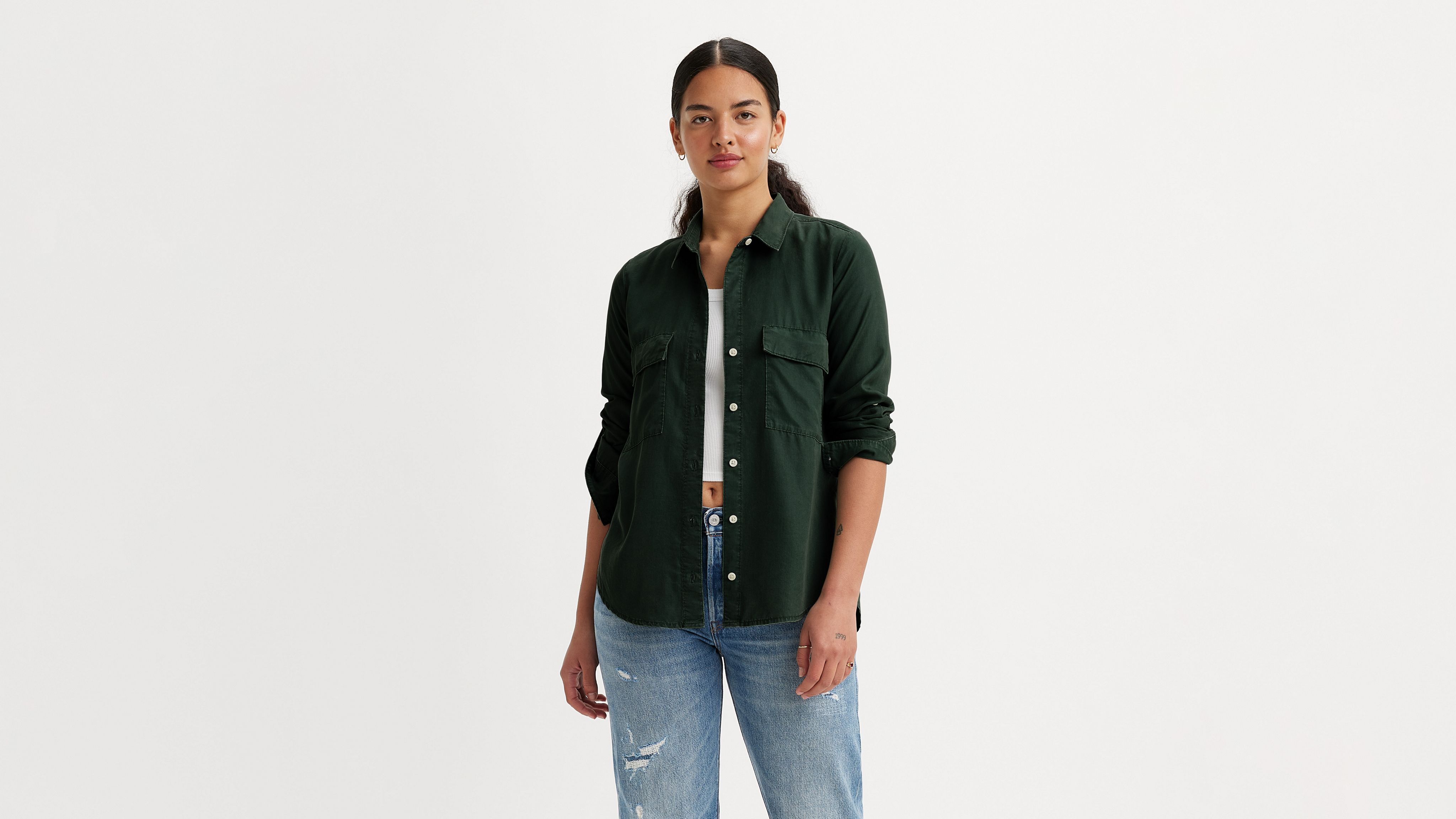 Shop Levi's Doreen Utility Shirt In Black Sand