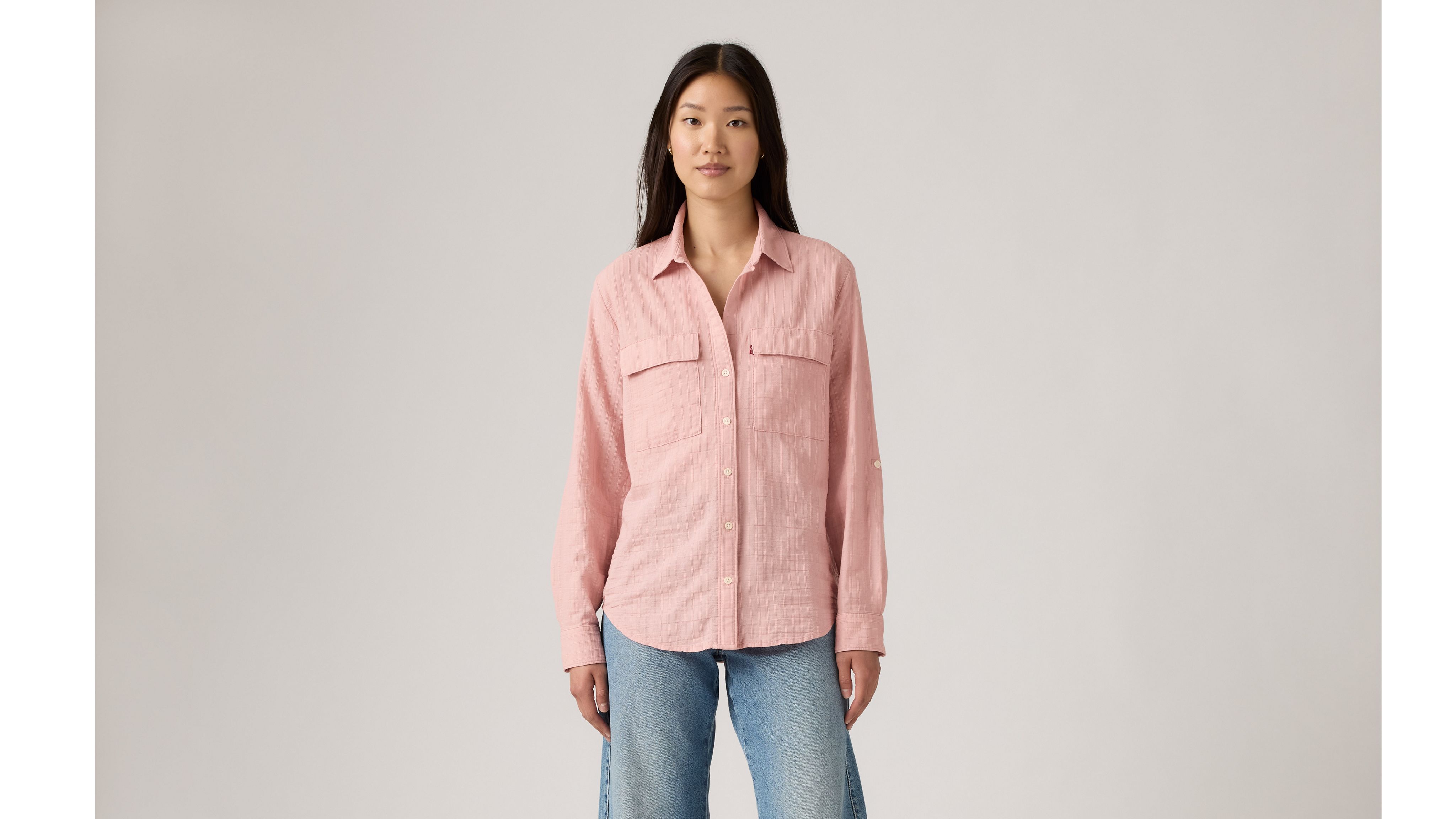 売れ筋商品|||カール ラガーフェルド ジーンズ シャツ レディース トップス BOXY UTILITY SHIRT - Button-down blouse - desert taupe Doreen Utility Shirt - Red | Levi's® US