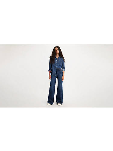 리바이스 Levi Ribcage Bell Womens Jeans,Sonoma Train - Dark Wash