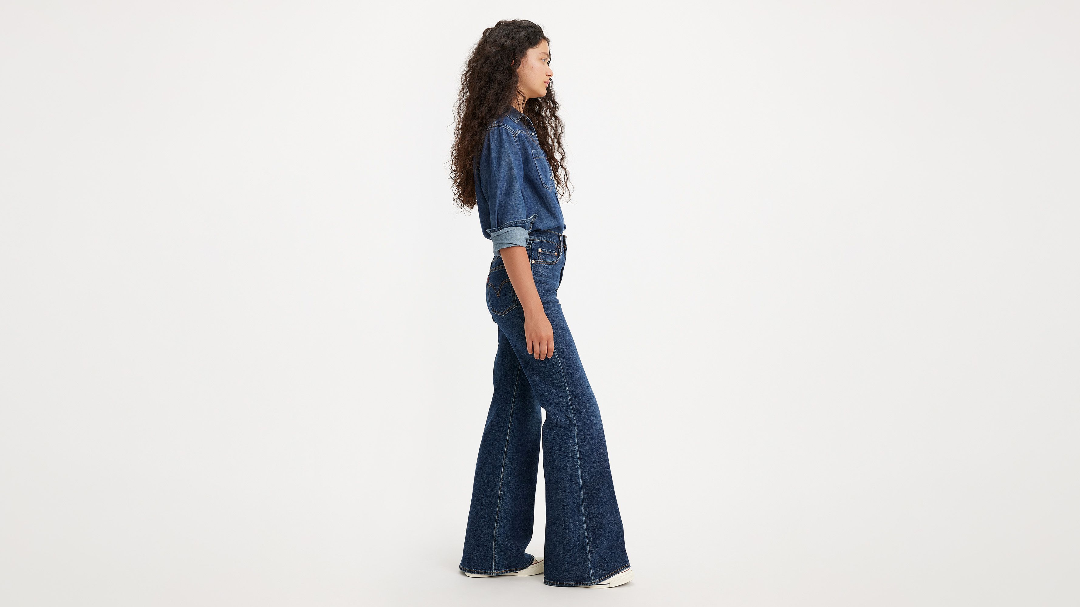 Levi's® Flared jeans RIBCAGE BELL in 09 dark indigo - worn in