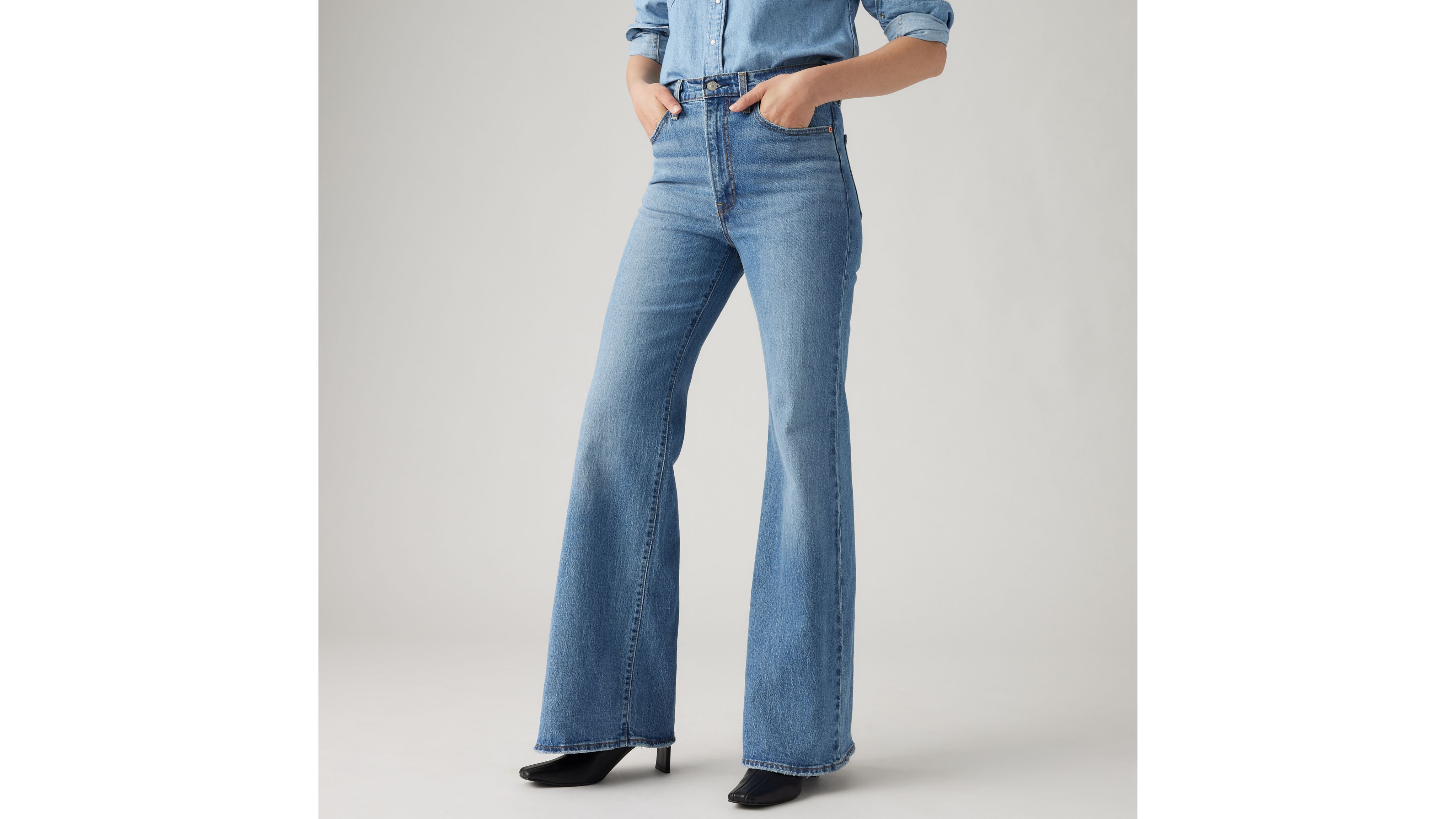 Levi's® Ribcage High Rise Distressed Flare Jeans | Dillard's