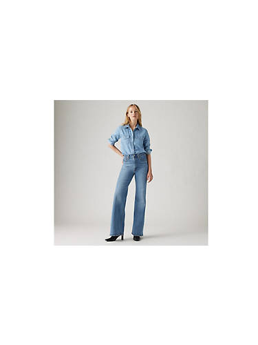 리바이스 Levi Ribcage Bell Womens Jeans,Sonoma Walks - Medium Wash