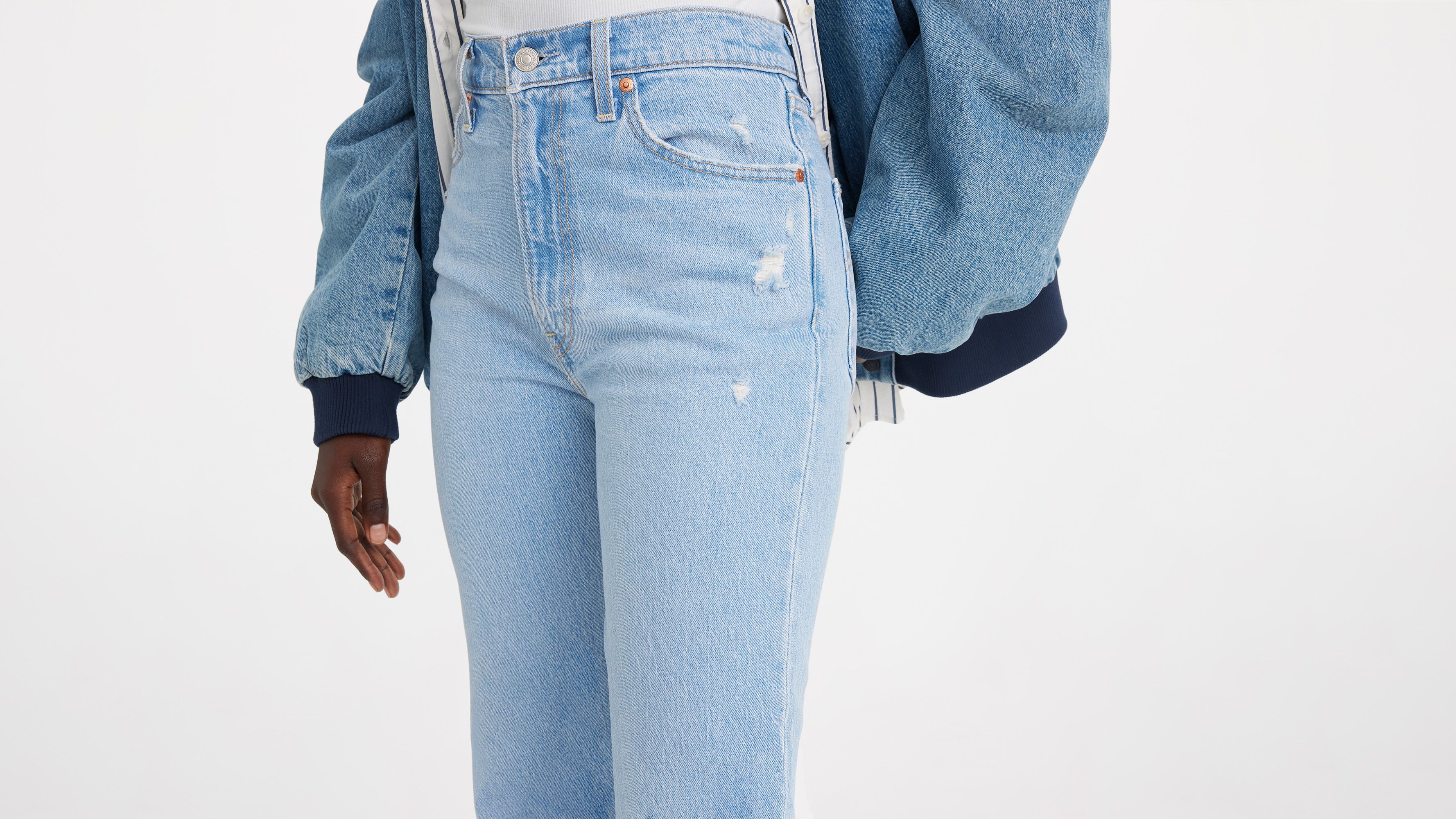 Buy Lyush Girls Blue Front Button Bell Bottom Jeans Online at Best Price