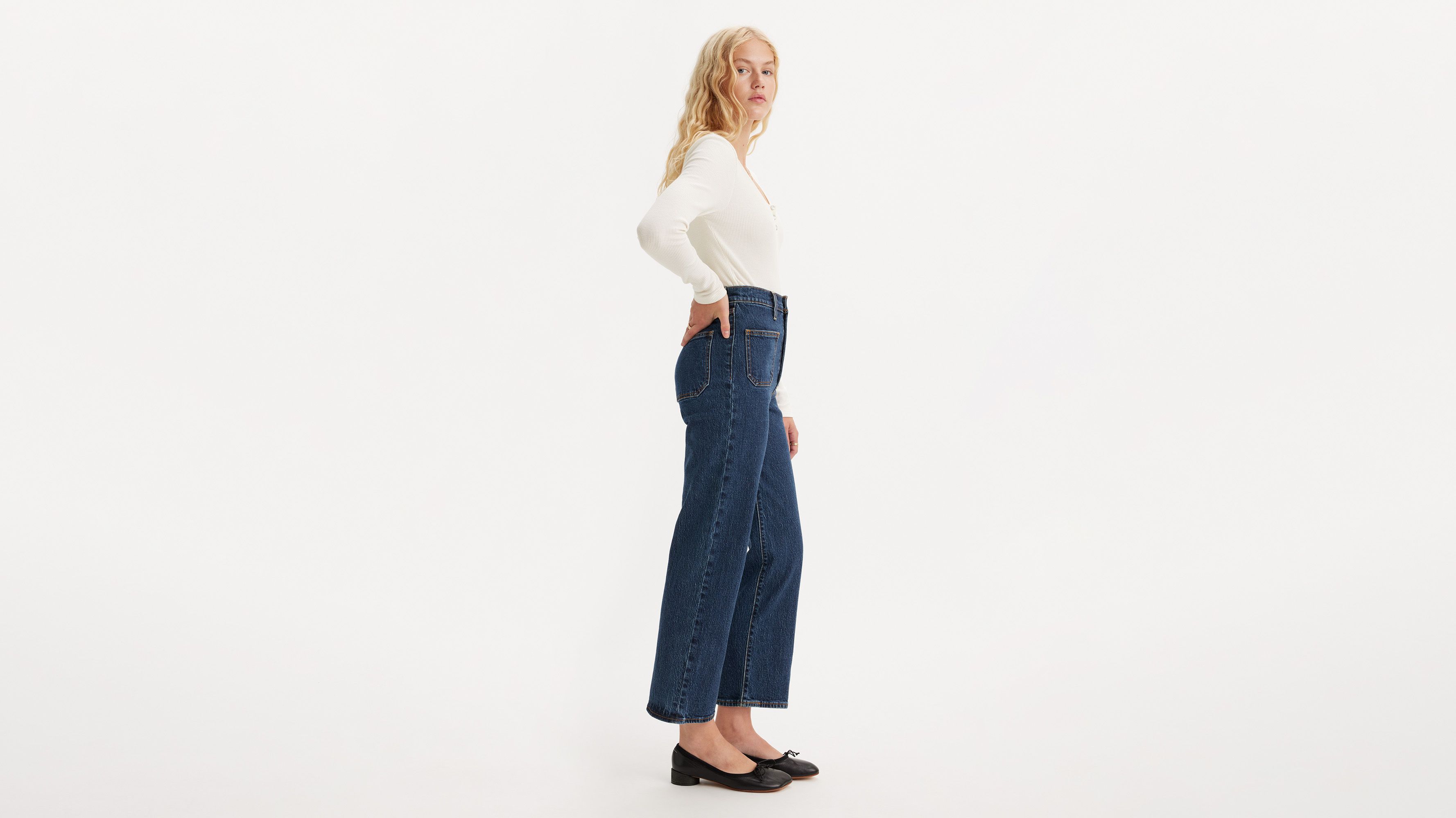 Ribcage Straight Patch Pocket Jeans 4