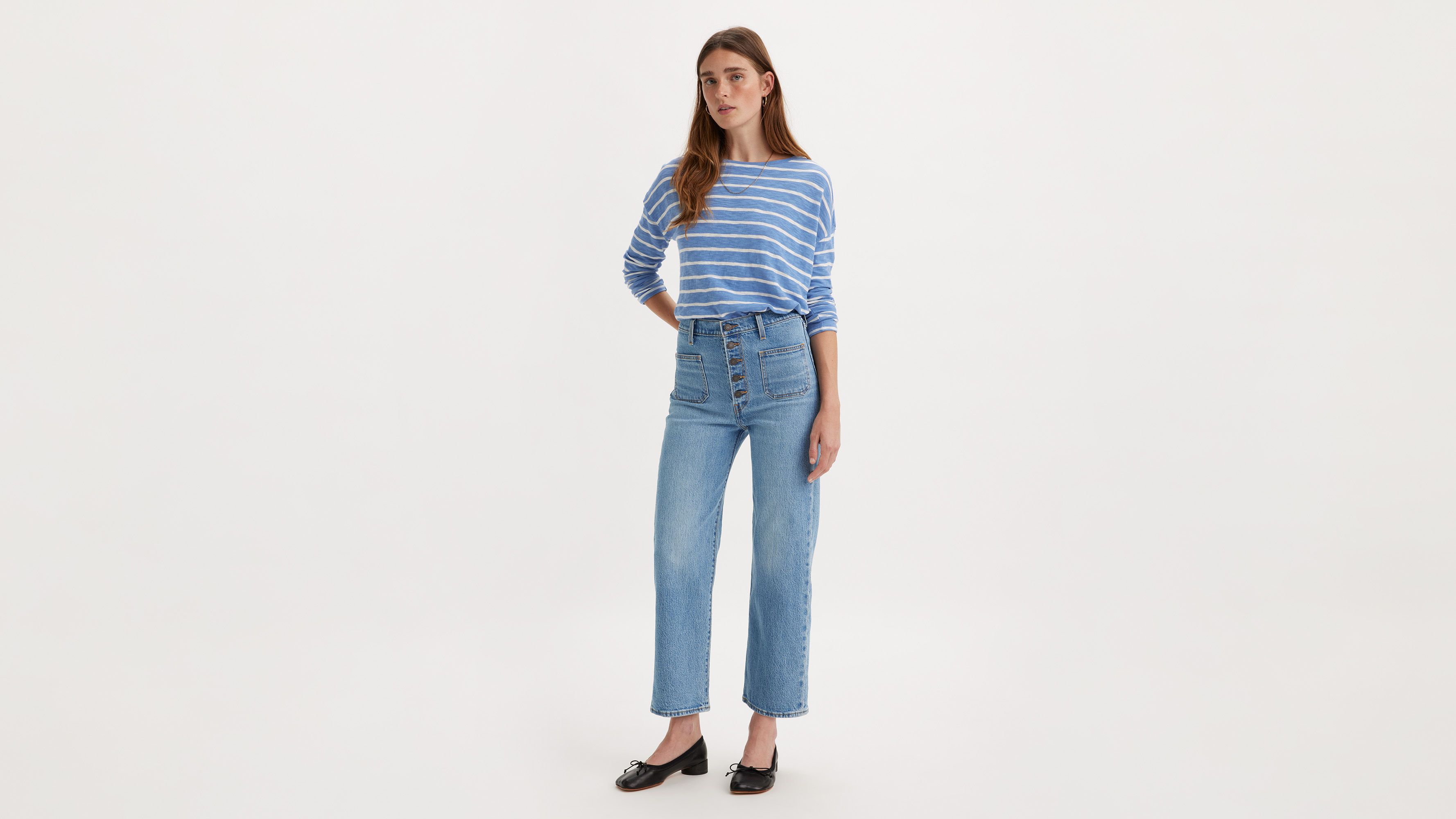 Ribcage Straight Patch Pocket Women's Jeans 5