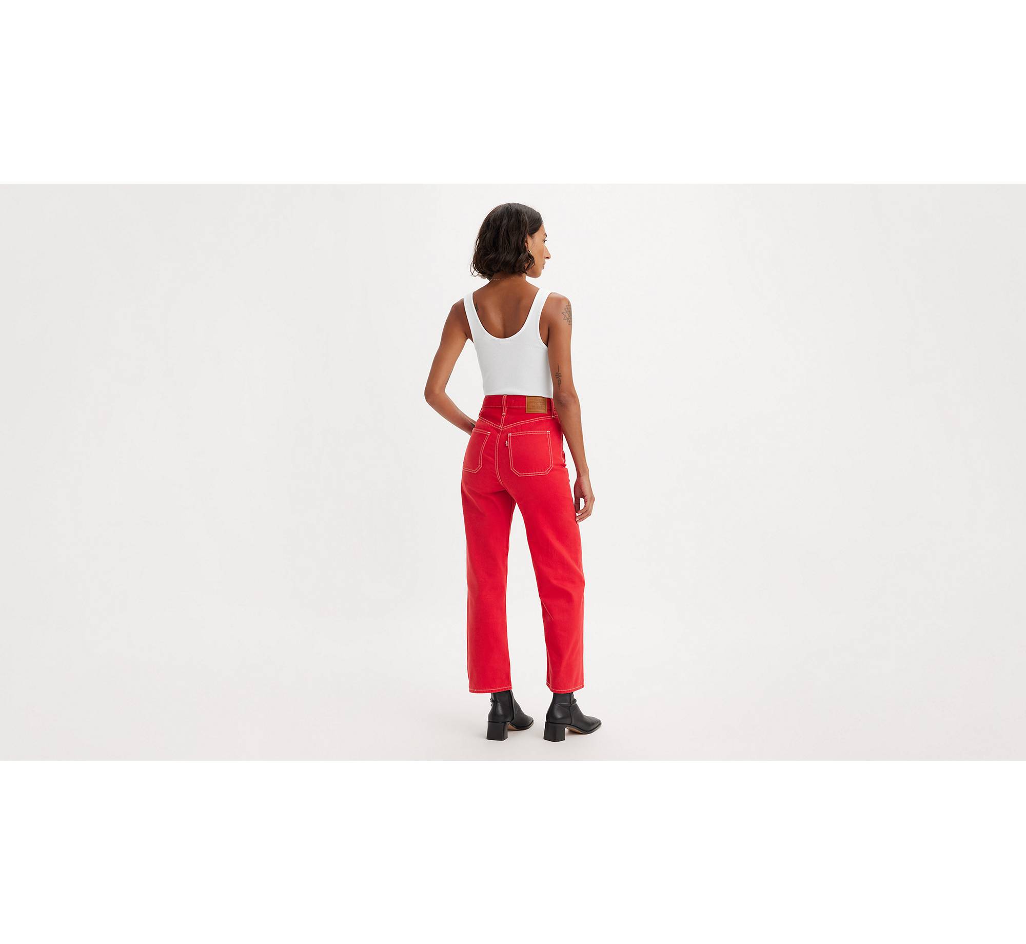 Ribcage Straight Patch Pocket Women's Jeans - Red | Levi's® CA