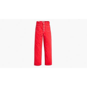 Jeans Ribcage Straight Patch Pocket - Rojo