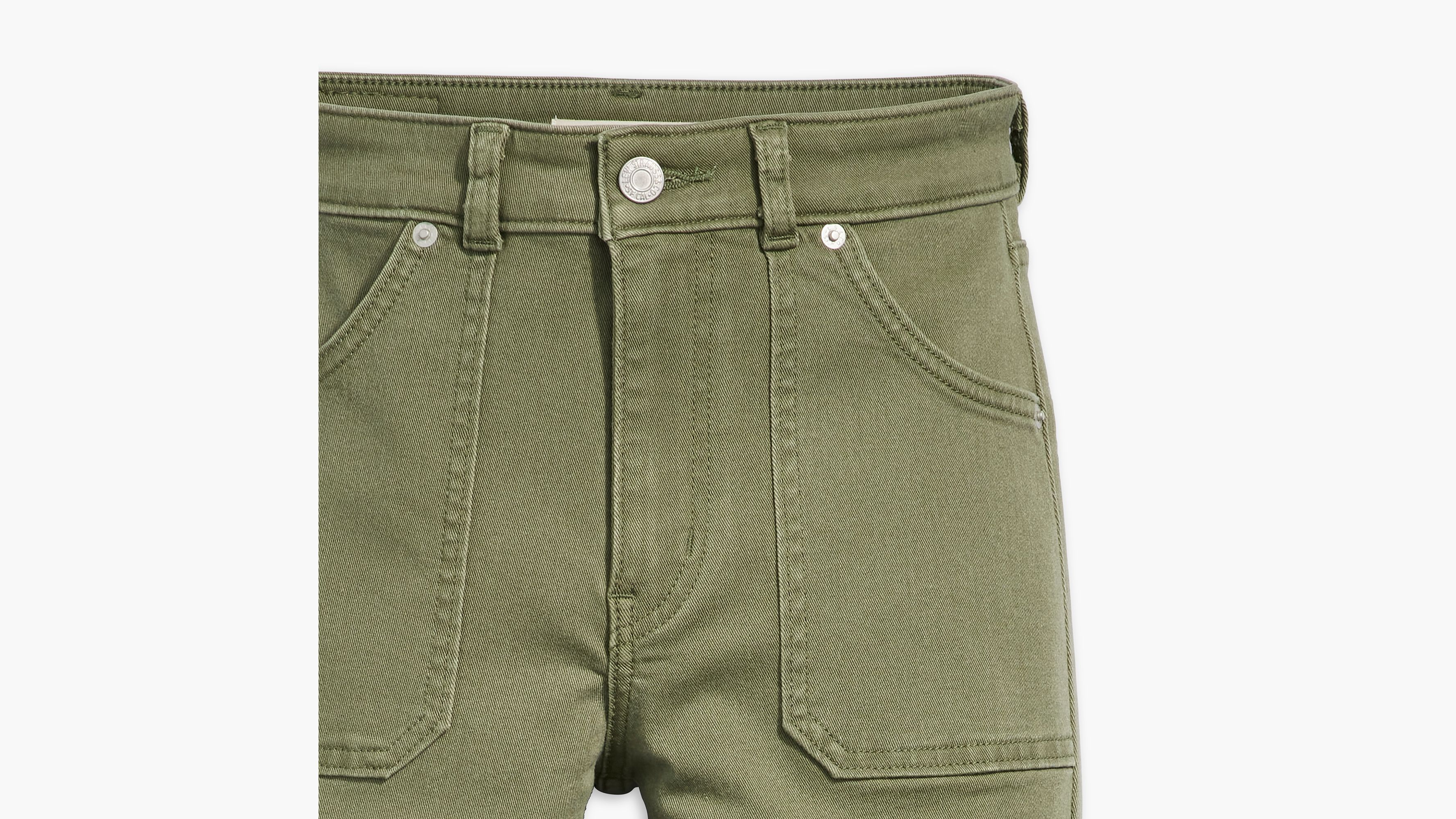 Levi's Women's 721 High Rise Slim-fit Skinny Utility Jeans In Deep Lichen Green