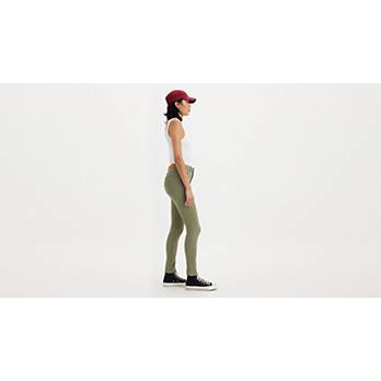 Elan Women's Army Green Zipper Moto Soft Skinny Zipper Jeans Size M
