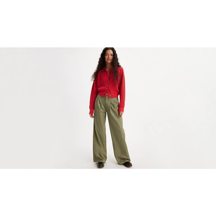 Pleated Wide Leg Trousers 1