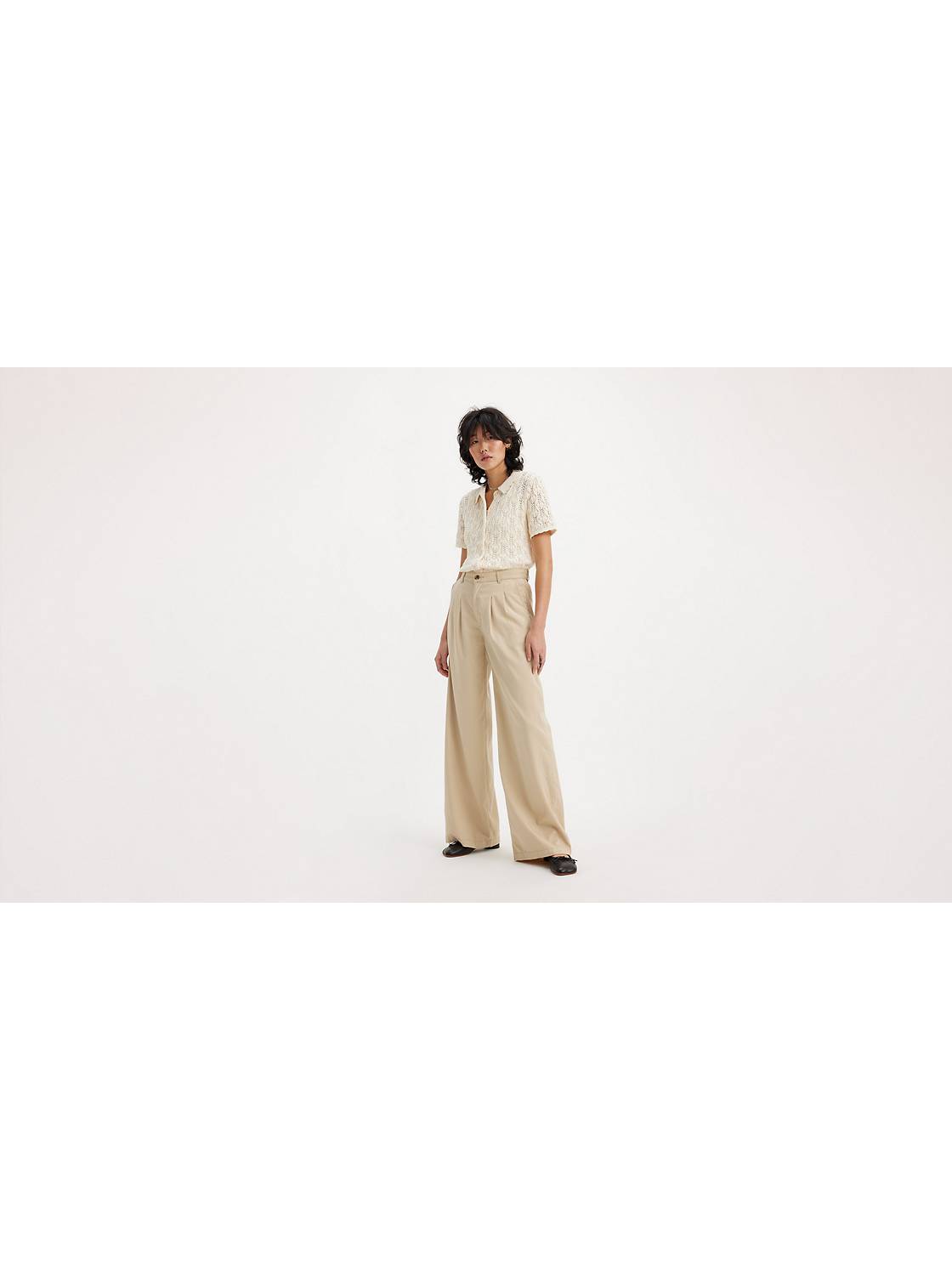 Pleated Wide Leg Trousers 1