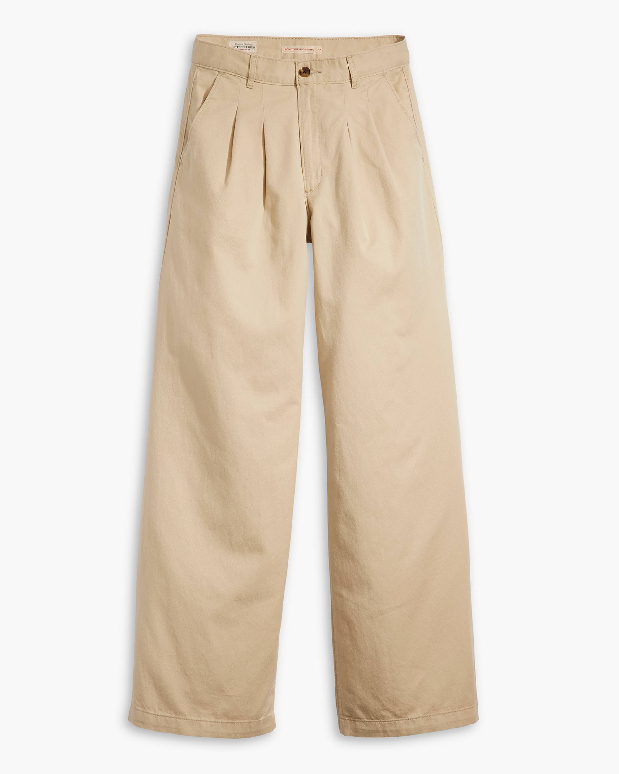Pleated Wide Leg Trousers - Beige | Levi's® KZ Pleated Wide Leg Trousers - Beige | Levi's® KZ