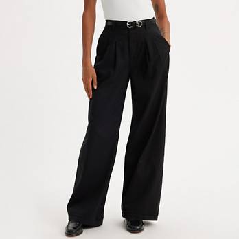 Pleated Wide Leg Women's Trouser Pants - Black | Levi's® US Pleated Wide Leg Women's Trouser Pants - Black | Levi's® US