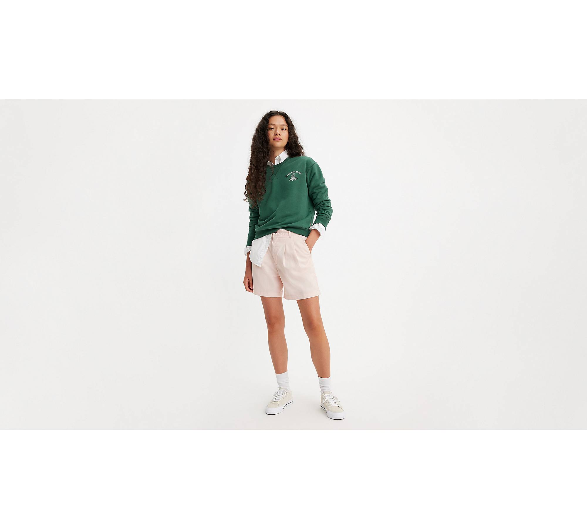 Pleated Women's Trouser Shorts - Pink | Levi's® US