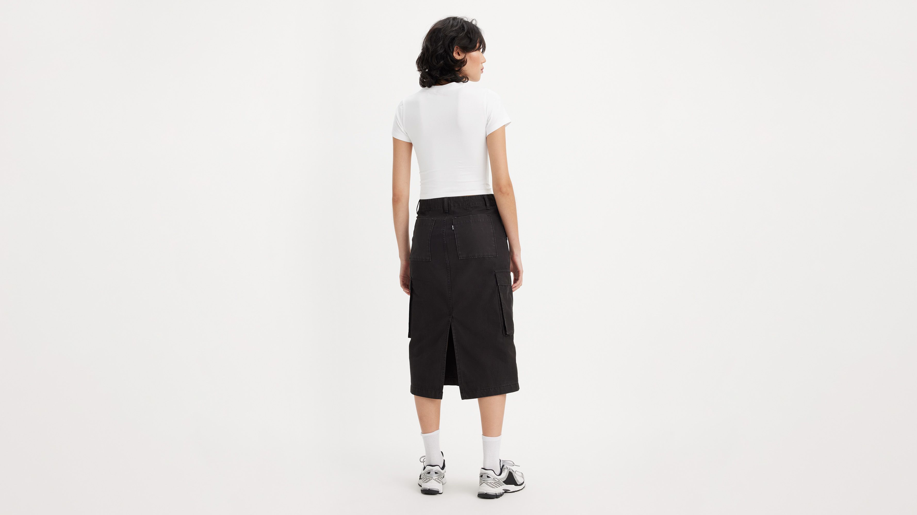 VIP【関税送料無料】希少 LEVI'S BLACK COTTON MINI SKIRT Vintage 90s Black Levis High Waist Denim Mini Skirt Raw Hem