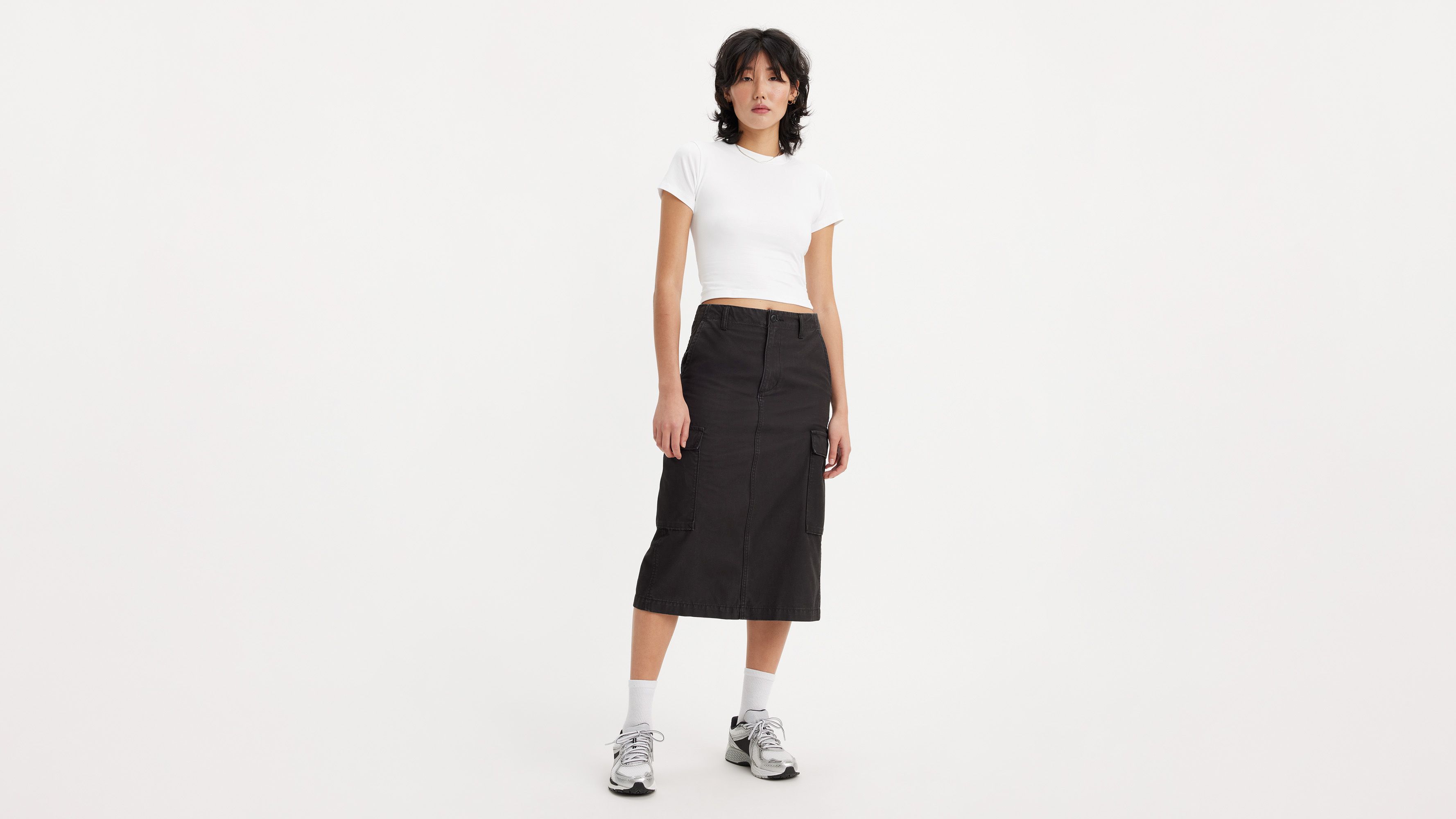 ★ Leey★ CROSS STRAP CARGO SKIRT BLACK P0000EIE Convertible Cargo Skirt - Black | Levi's® US