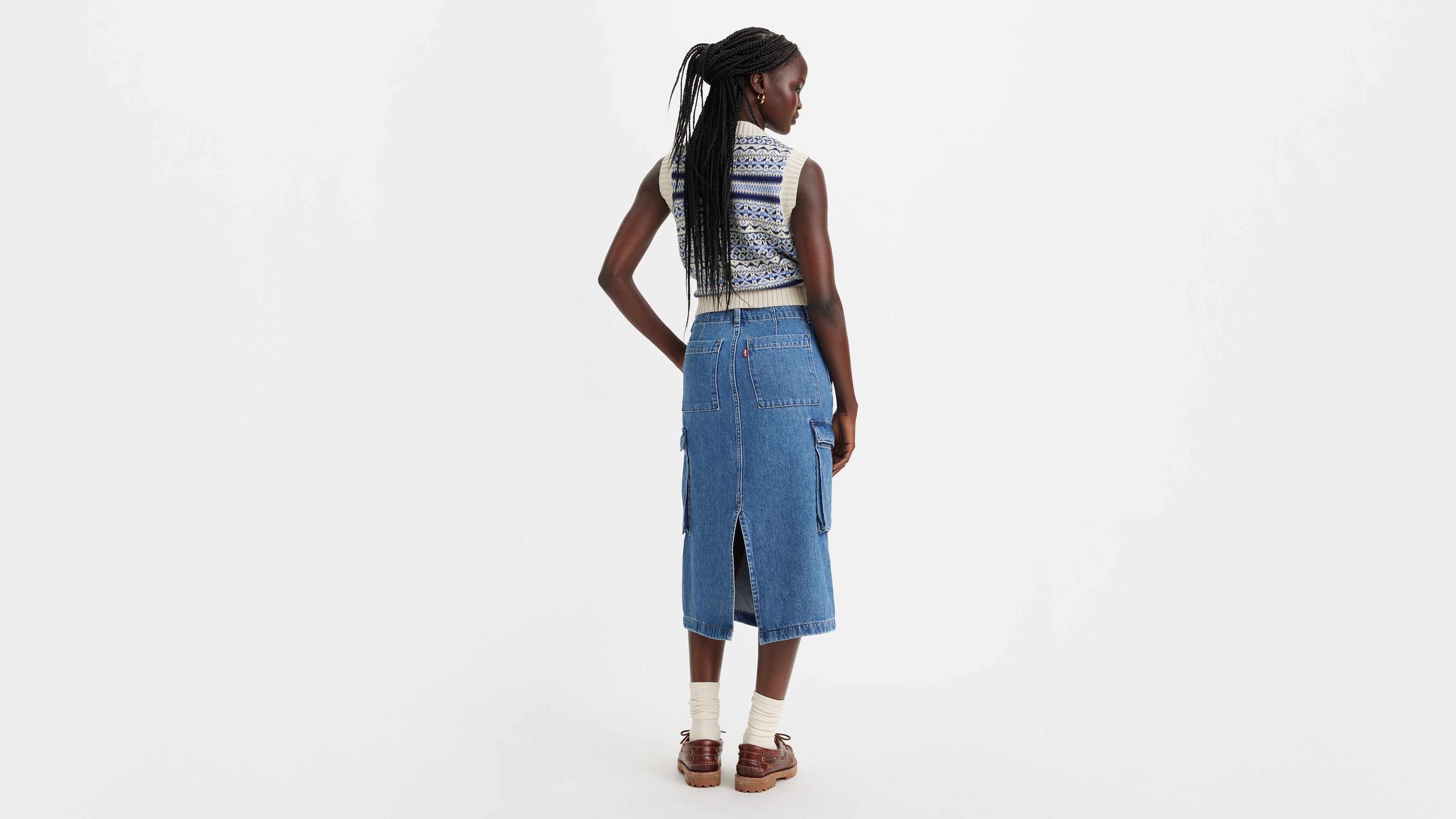 Levis midi tie outlet skirt