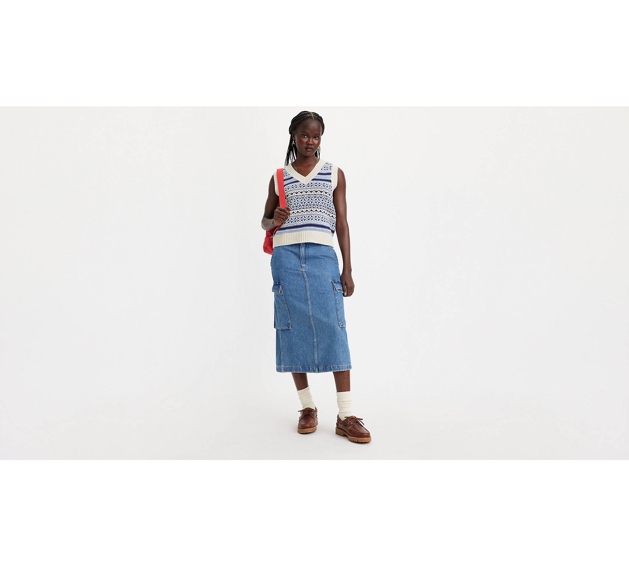 Front-slit cargo skirt, Icône, Women's Midi Skirts & Mid-Length Skirts