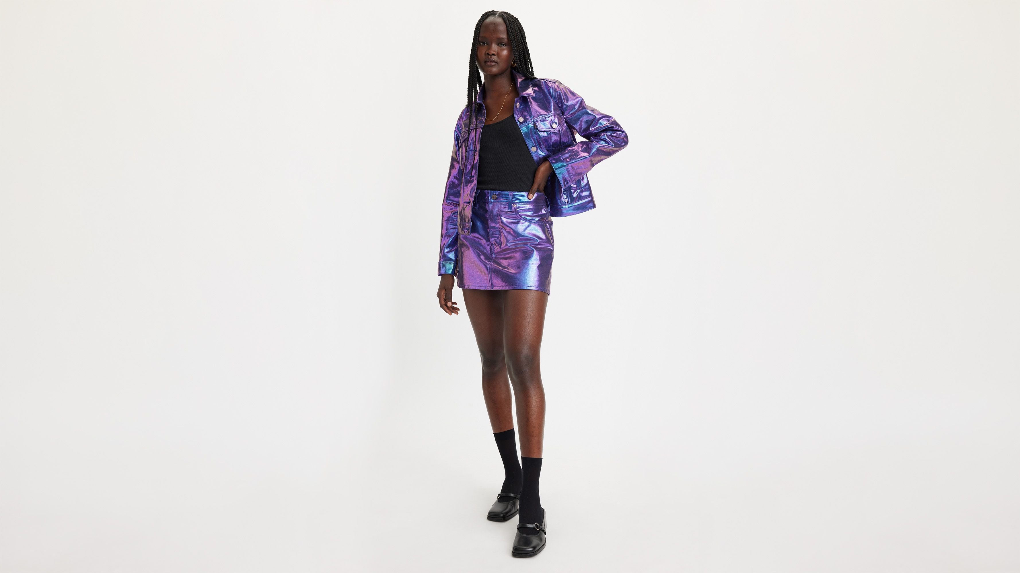 Pearlescent Icon Skirt - Purple