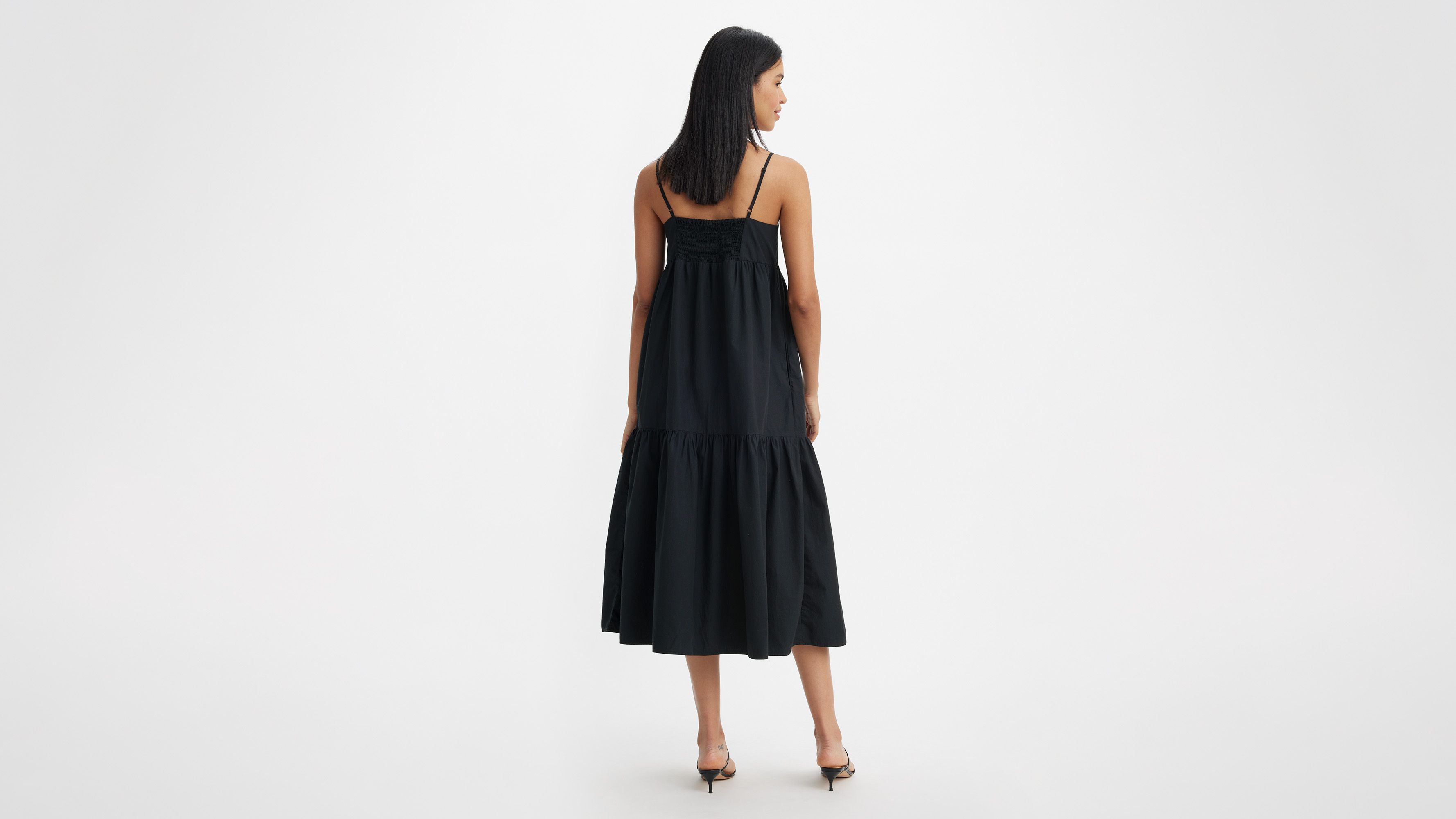 ワンピース Viera Pintuck Tiered Dress M ZESICA Womens 2025 Summer Casual Midi Dresses V Neck Flutter