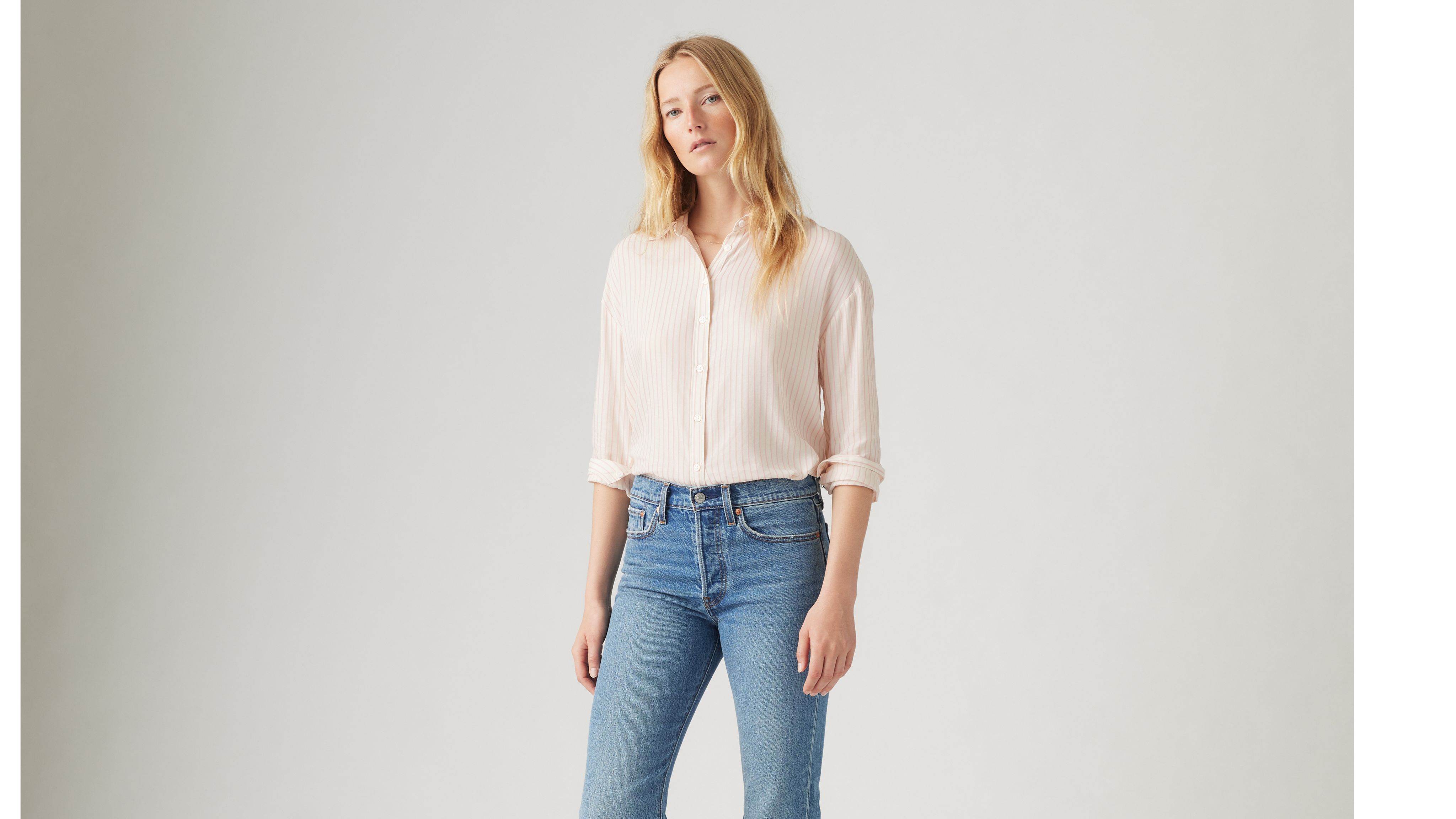 Shop Levi's Odessa Long Sleeve Shirt In Pale Mauve