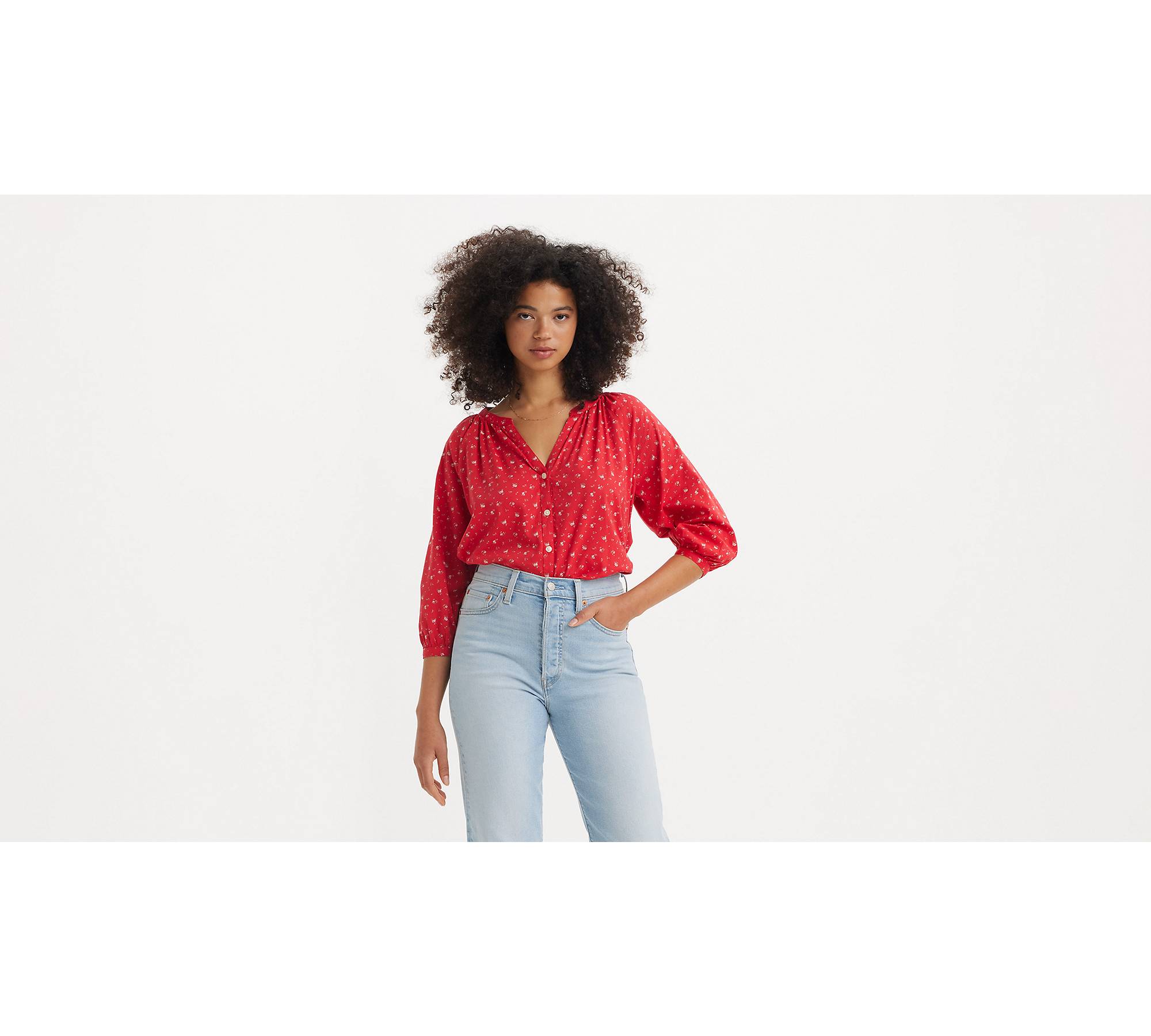 Mirabelle Long Sleeve Blouse - Red | Levi's® US