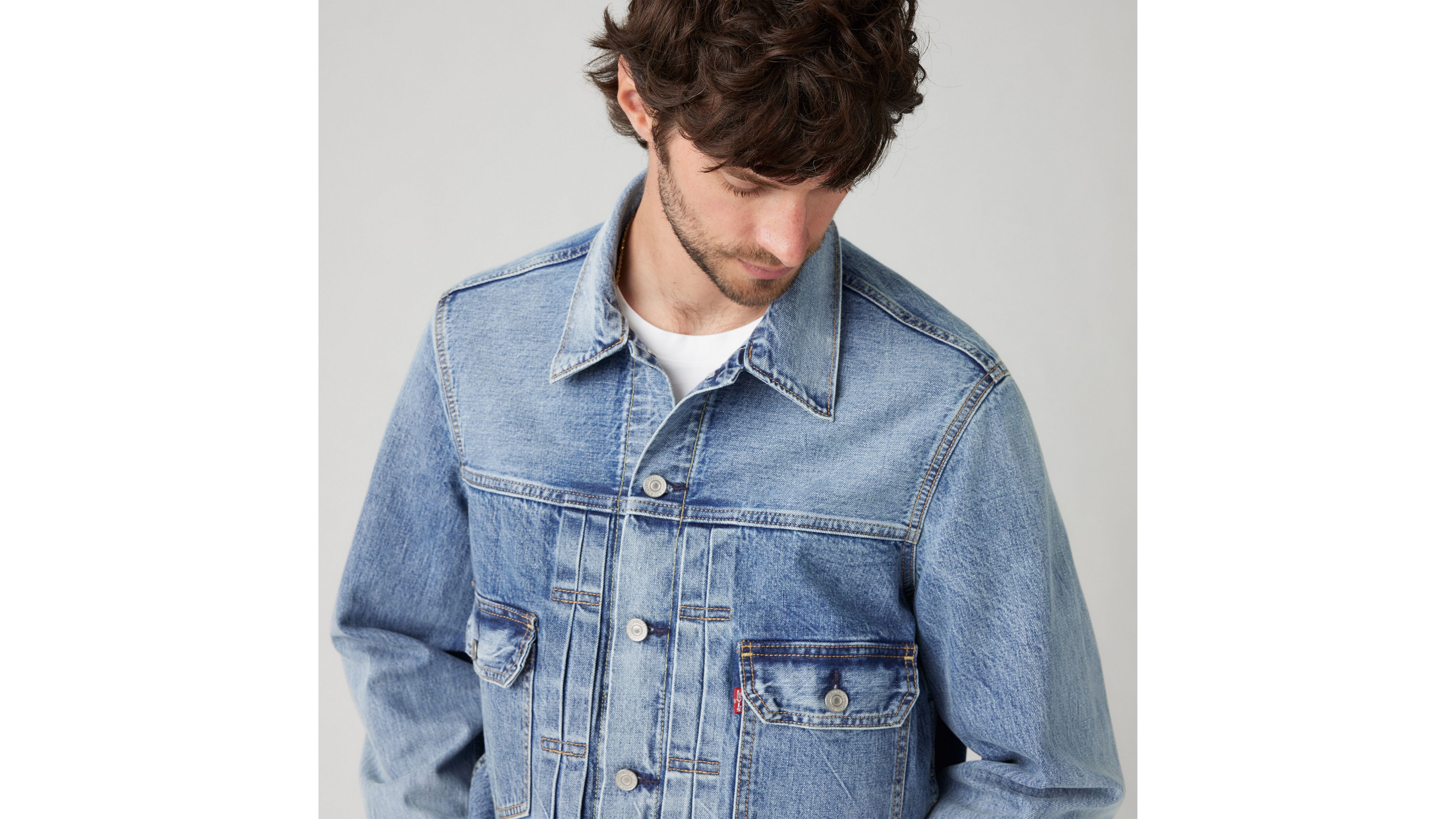 Shop Levi's Type Ii Selvedge Trucker Jacket In Blue Sky