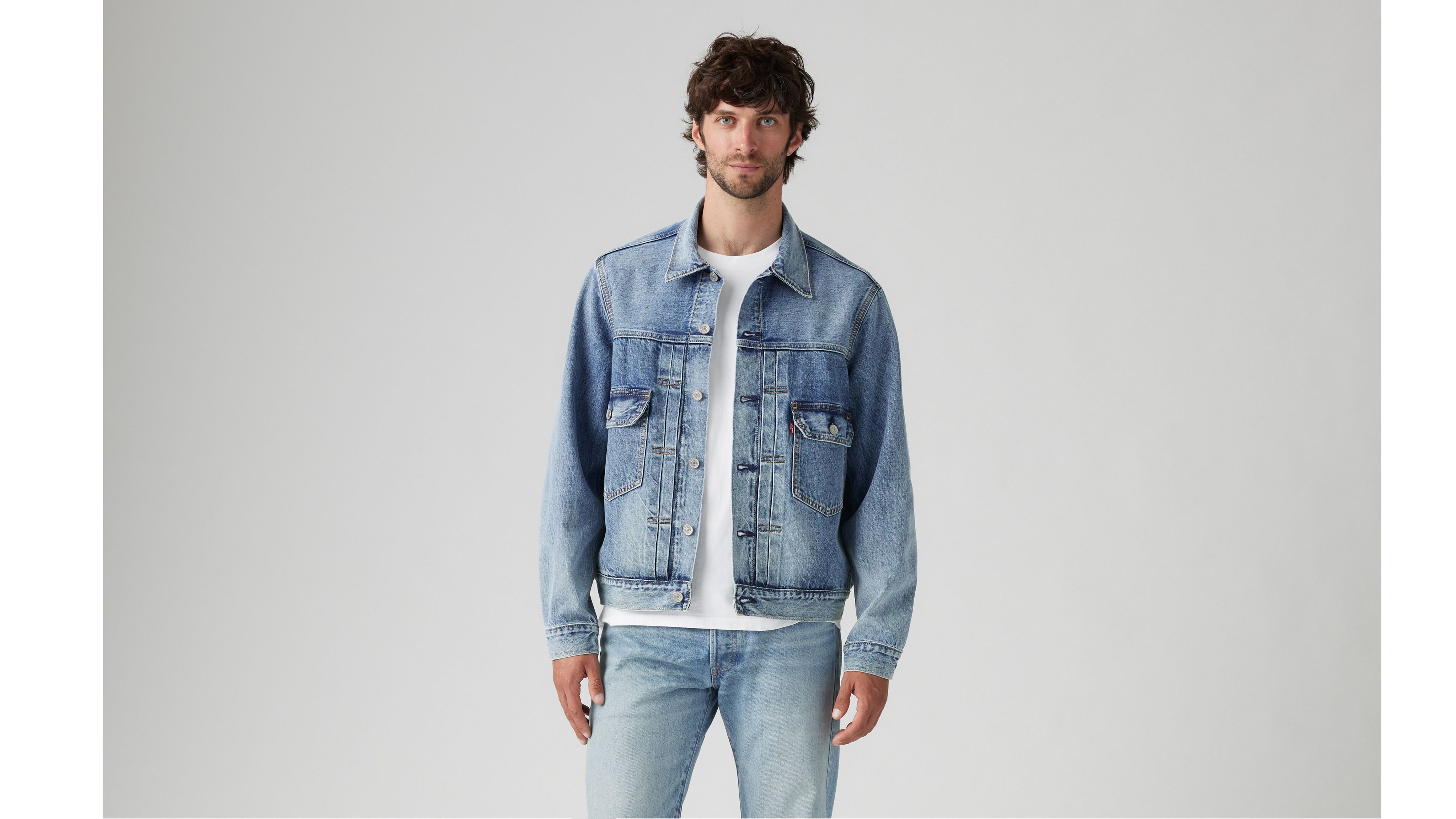Shop Levi's Type Ii Selvedge Trucker Jacket In Blue Sky